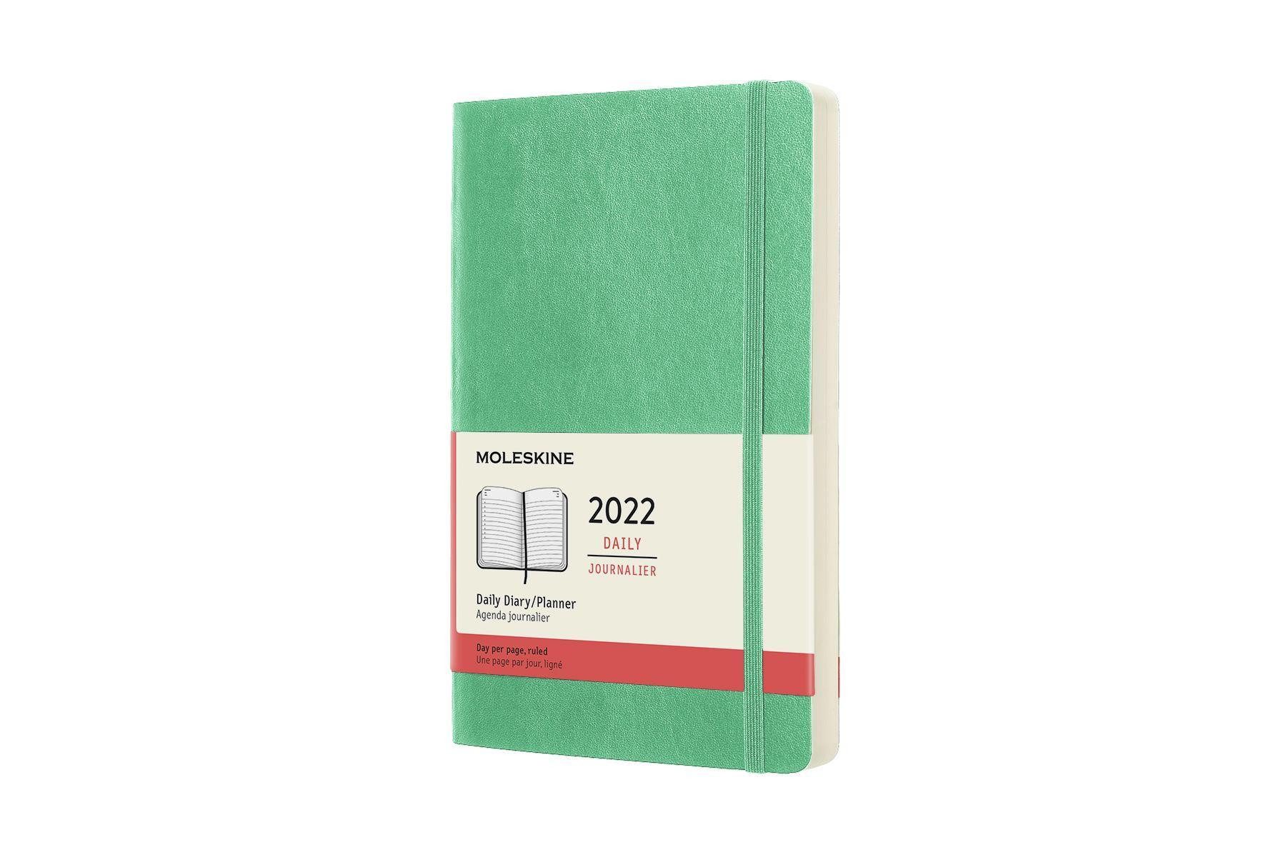 MOLESKINE Terminkalender Moleskine 12 Monate Tageskalender 2022 Large/A5, Eisgrün