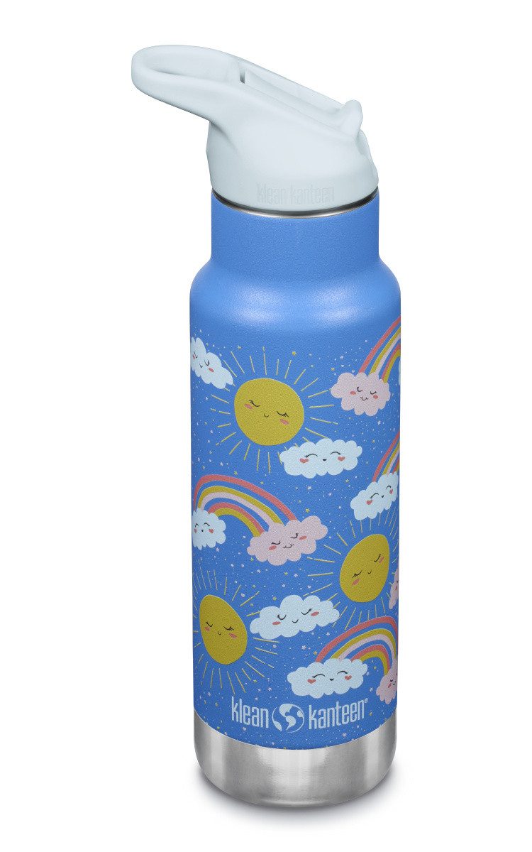 Klean Kanteen Trinkflasche Klean Edelstahl Isolierflasche Kid Classic 355ml Flip Cap Rainbows