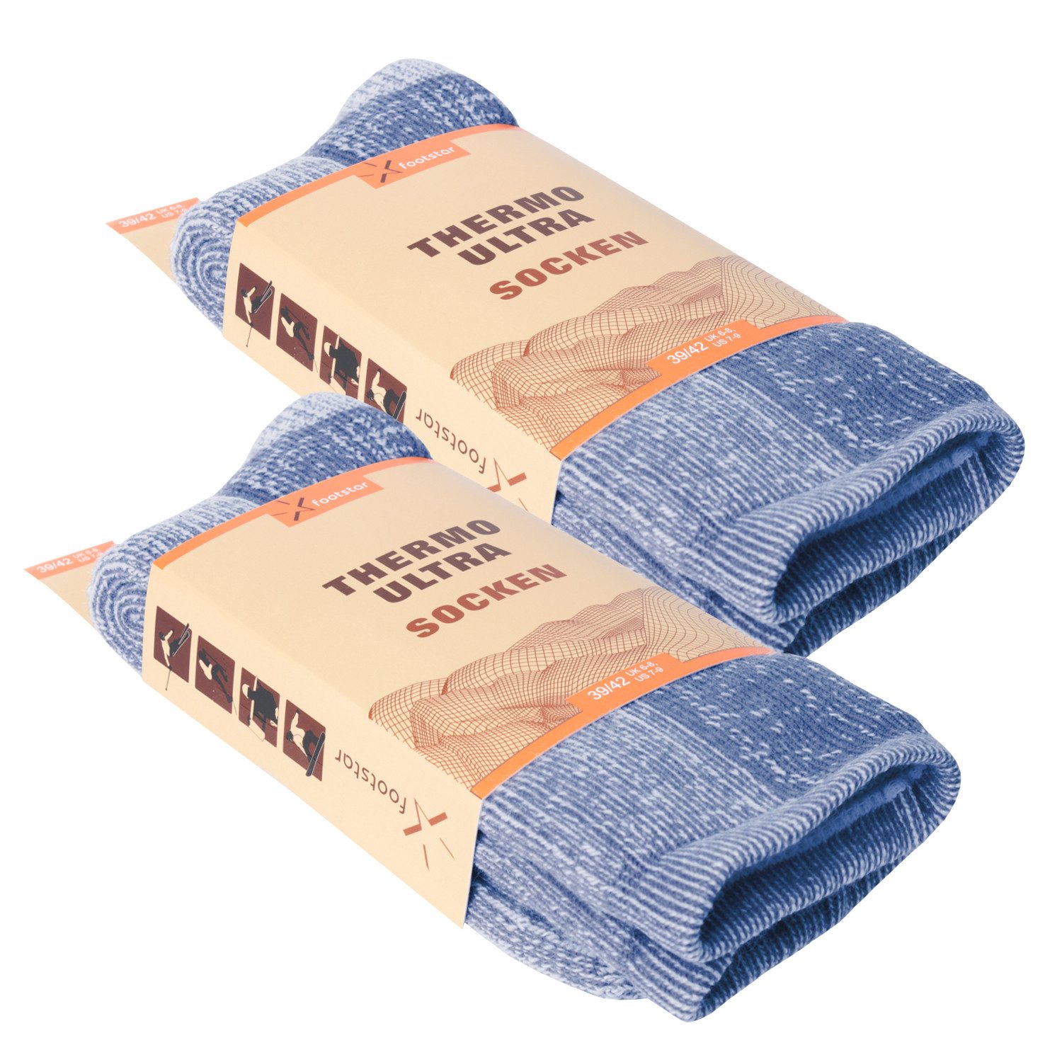 Footstar Thermosocken THERMO-ULTRA Wollsocken - Damen Herren & Kinder (1er & 2er)