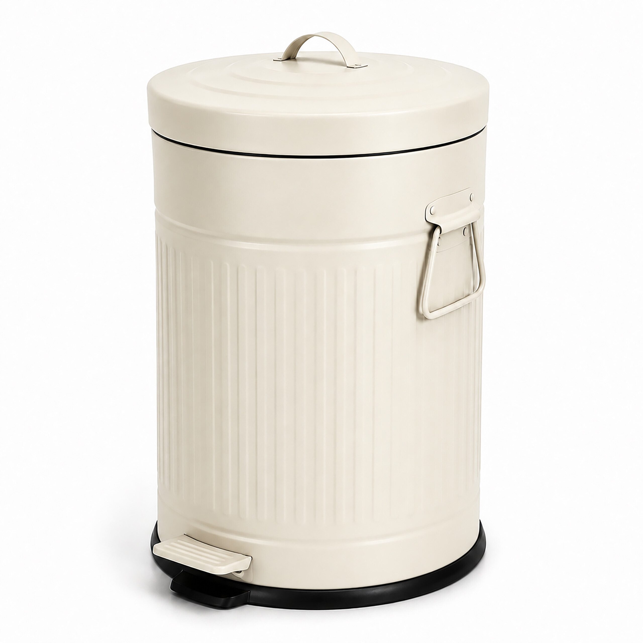 relaxdays Mülleimer Retro Mülleimer 20 Liter, Beige