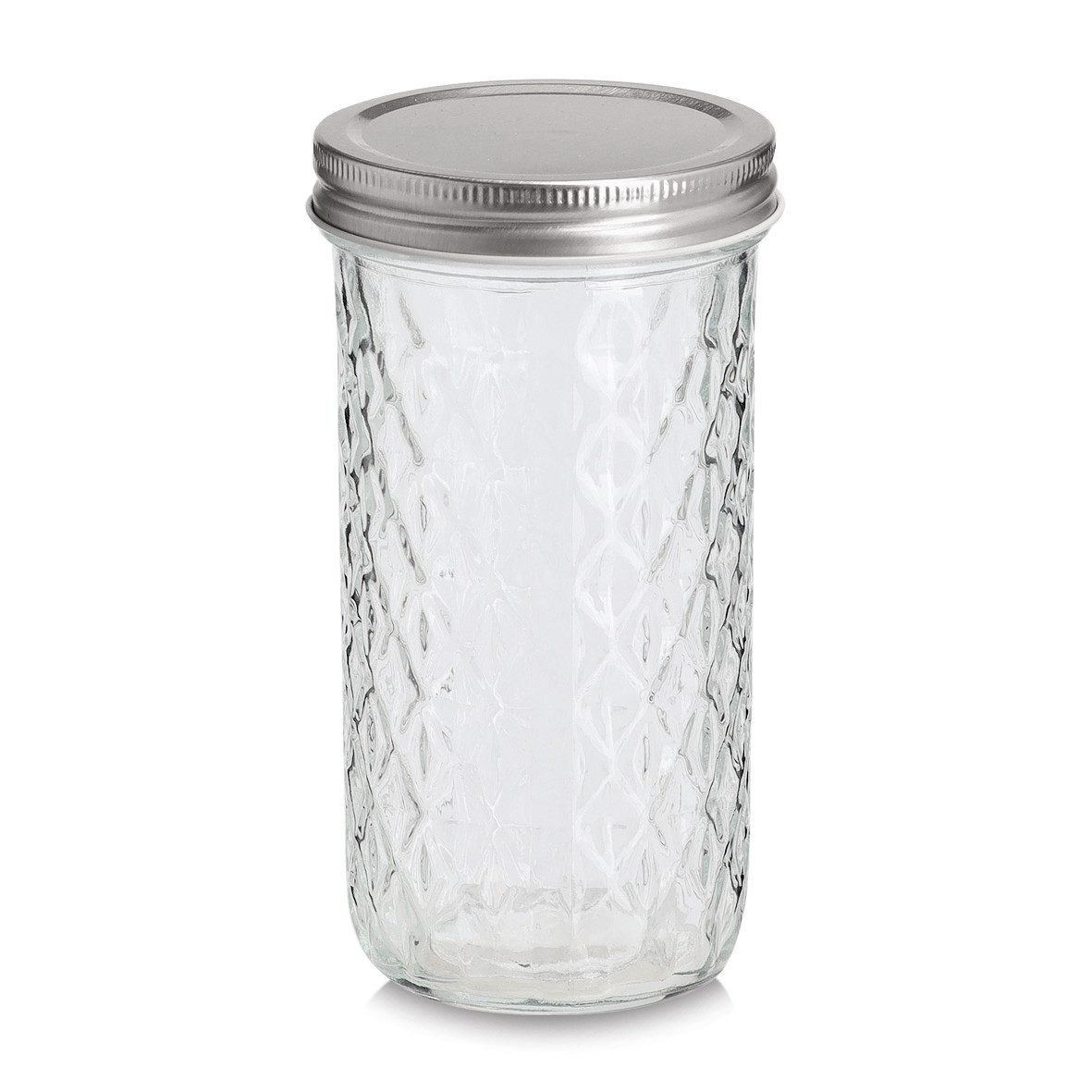Zeller Present Garderobenständer Vorratsglas mit Metalldeckel, 550 ml, Glas/Metall, ca. Ø 8,5 x 16,2 cm