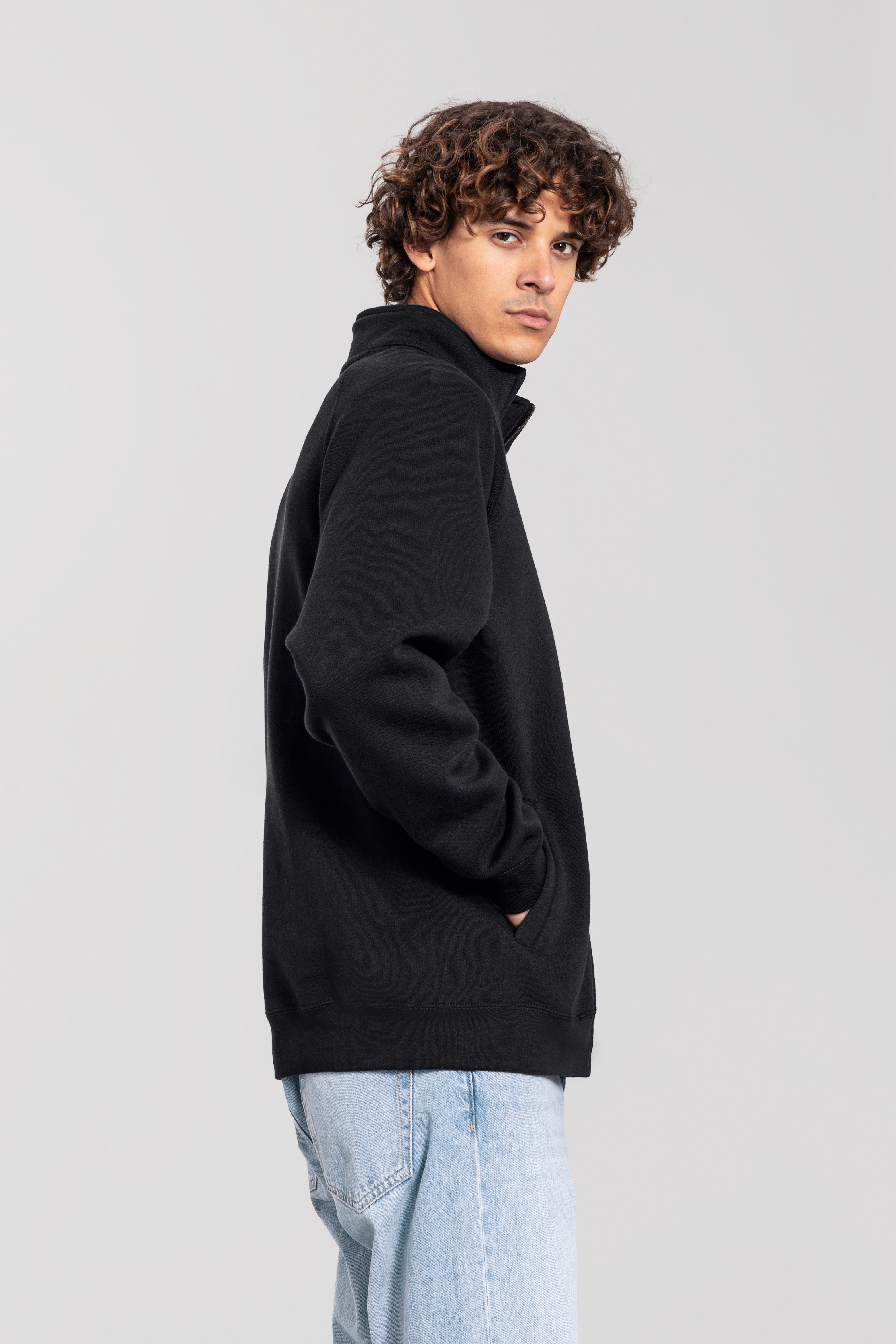 Fruit of the Loom Sweatjacke Iconic Premium Sweat Jacket mit Eingrifftaschen, meliert, in normaler Länge – Bild 2 von 4