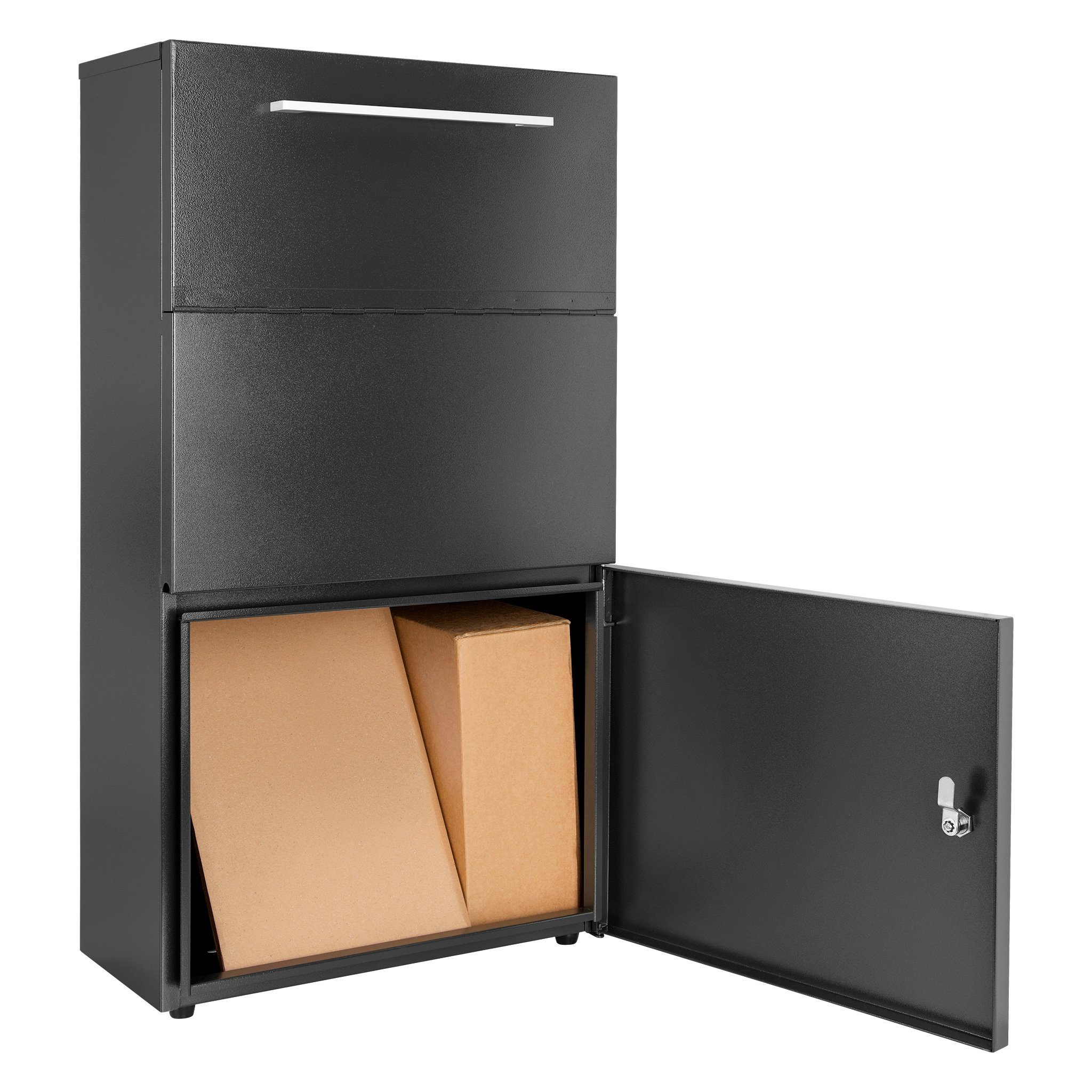 Haussmann 400 Vormontiert Paketbriefbox Protect, Pulverbeschichtet gefalzt Paketbriefkasten Regenschutz