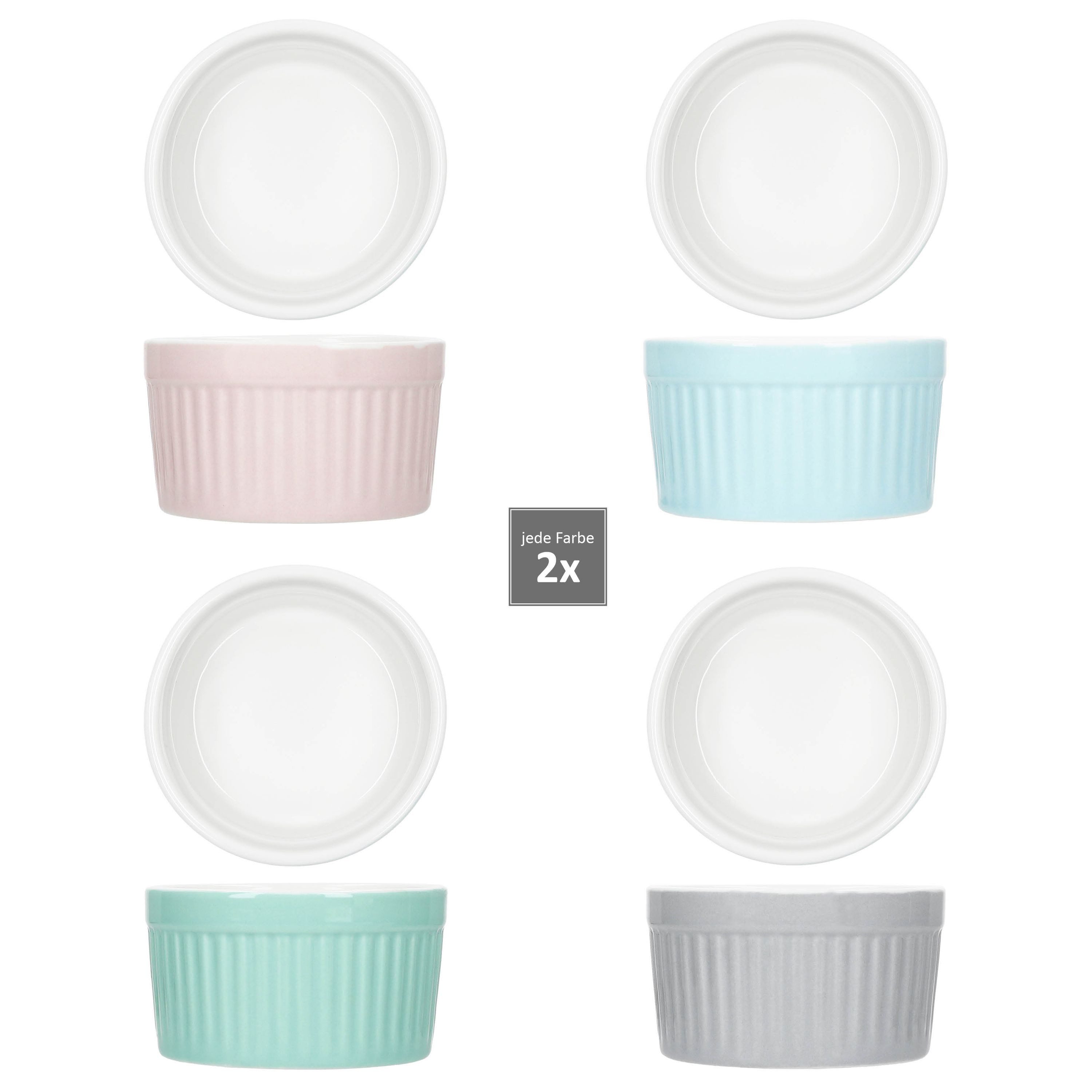 MamboCat Auflaufform MamboCat 8er Set Emilia Soufflé Förmchen Porzellan bunt Auflaufform, Porzellan – Bild 4 von 5