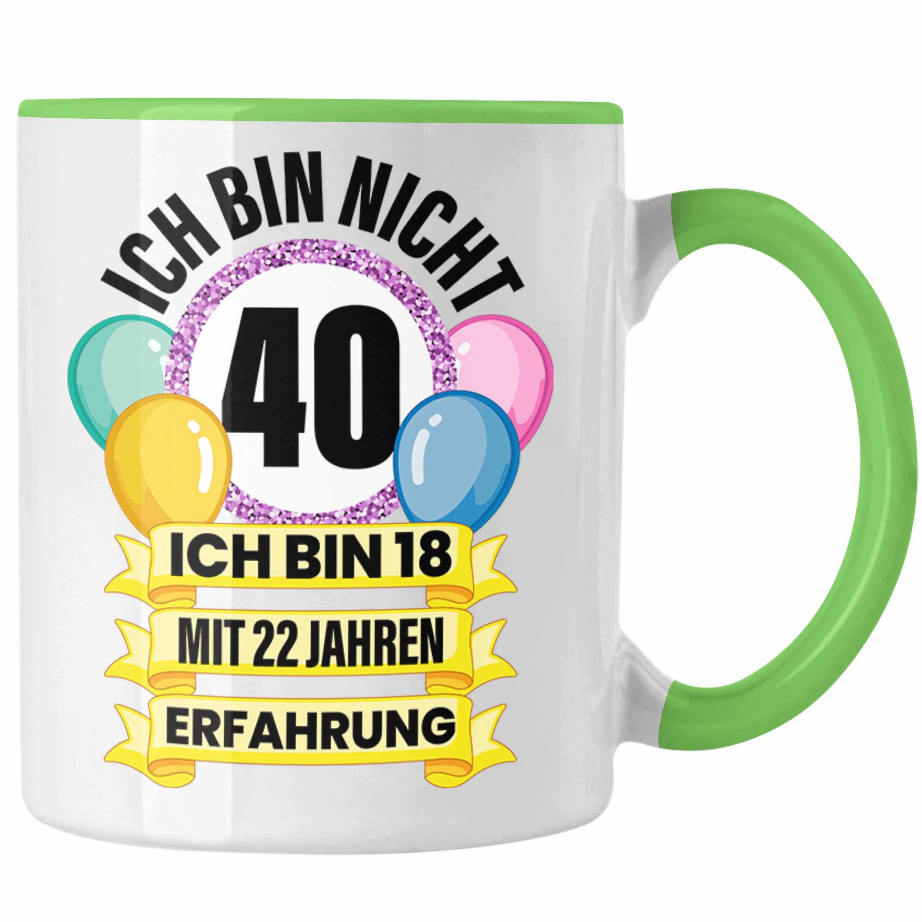 Trendation Tasse Trendation - 40. Geburtstag Tasse Frau Geschenk 40er Geschenkidee 40 Mutter Frauen Lustig Geschenke 40 Jahre Alt Mann Männer Grün