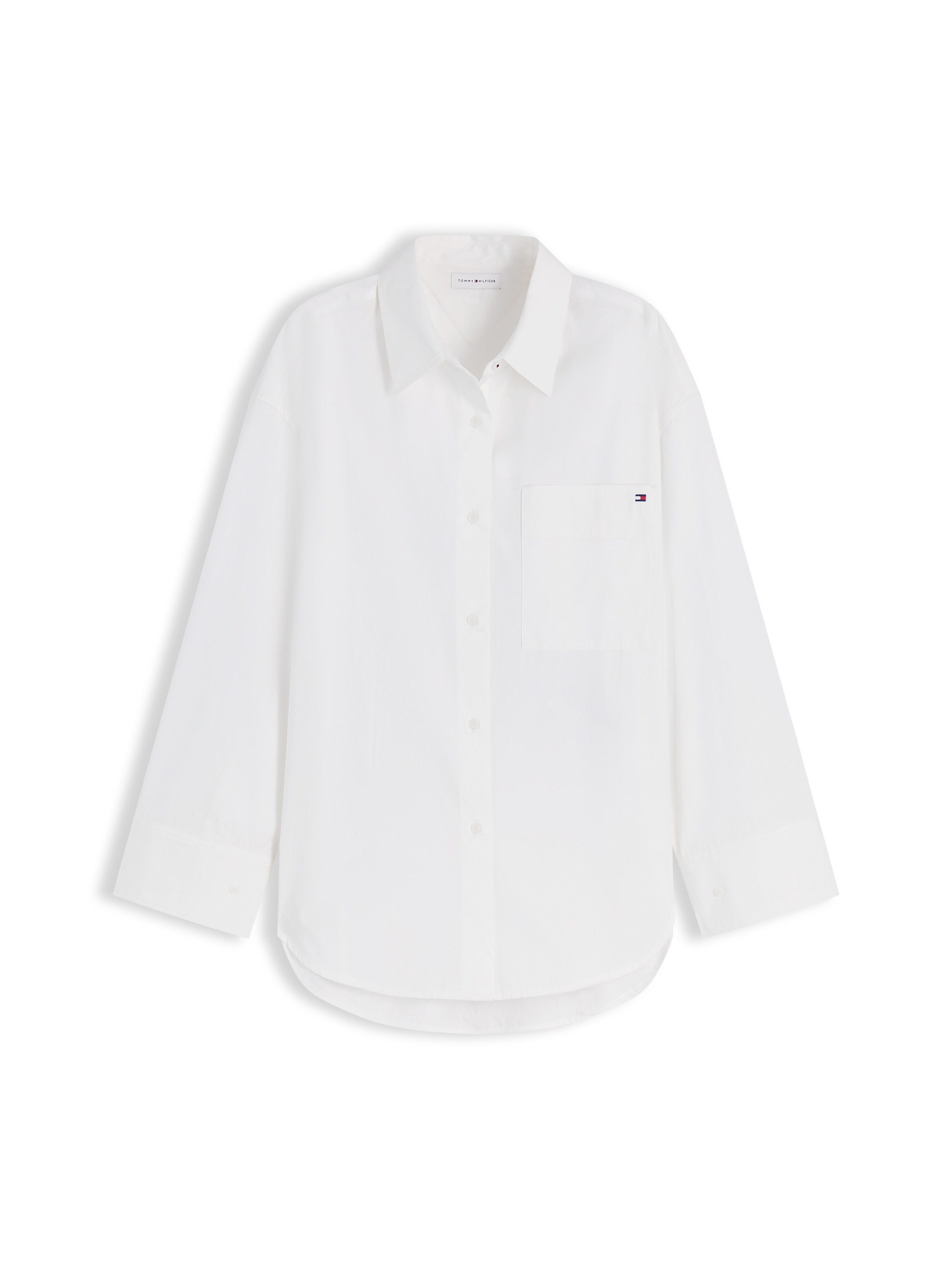 Tommy Hilfiger Hemdbluse MODERN REG POPLIN LS SHIRT Baumwolle, Brusttasche, regular fit – Bild 5 von 5