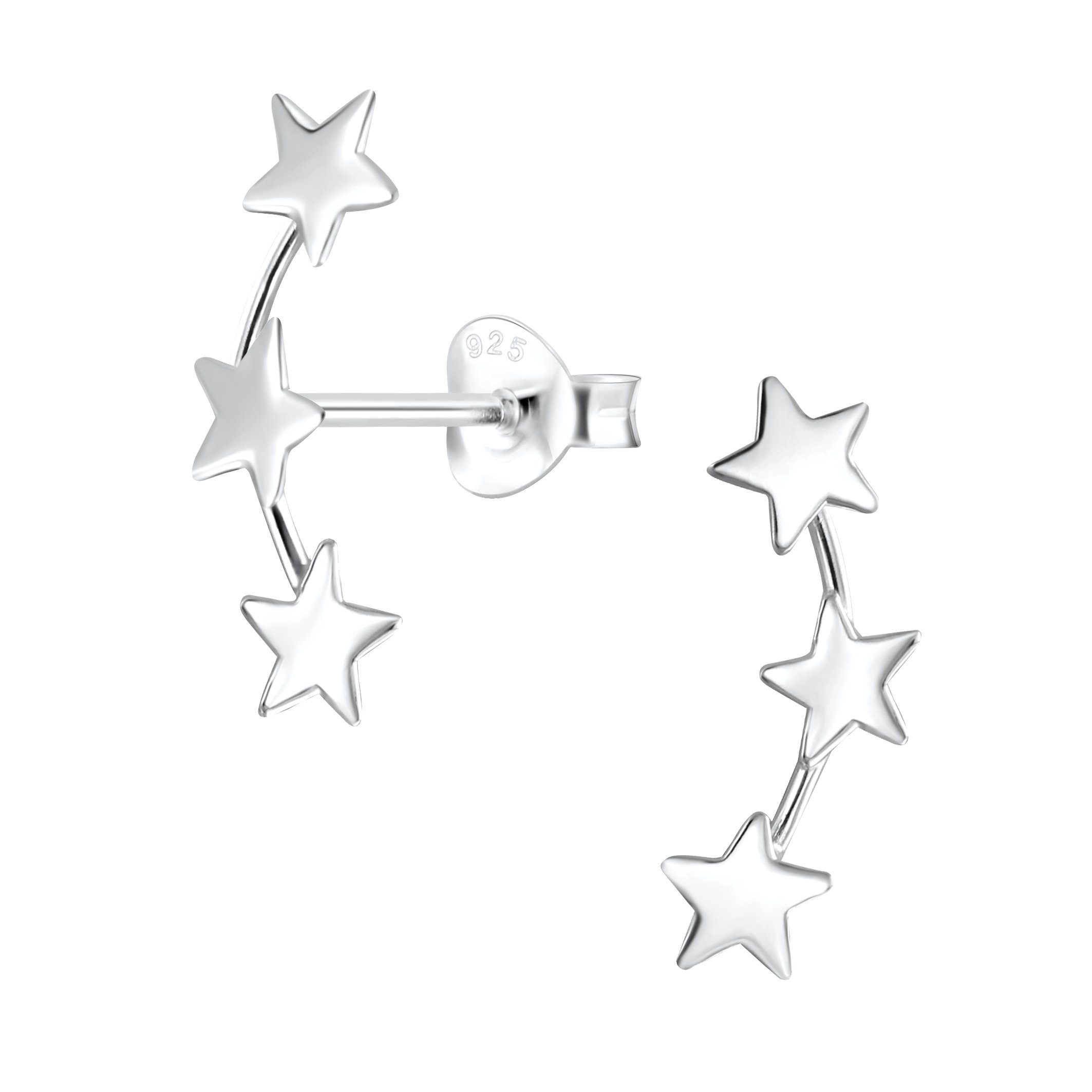 ALEXANDER YORK Paar Ohrstecker TRIPLE STAR, 2-tlg., 925 Sterling Silber