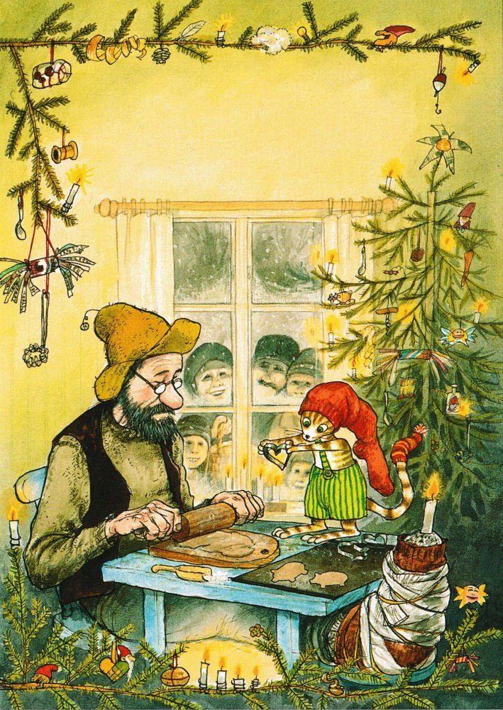 postkarten-universum.de Postkarte Postkarten-Set "Weihnachten mit Pettersson und Findus" – Bild 3 von 5