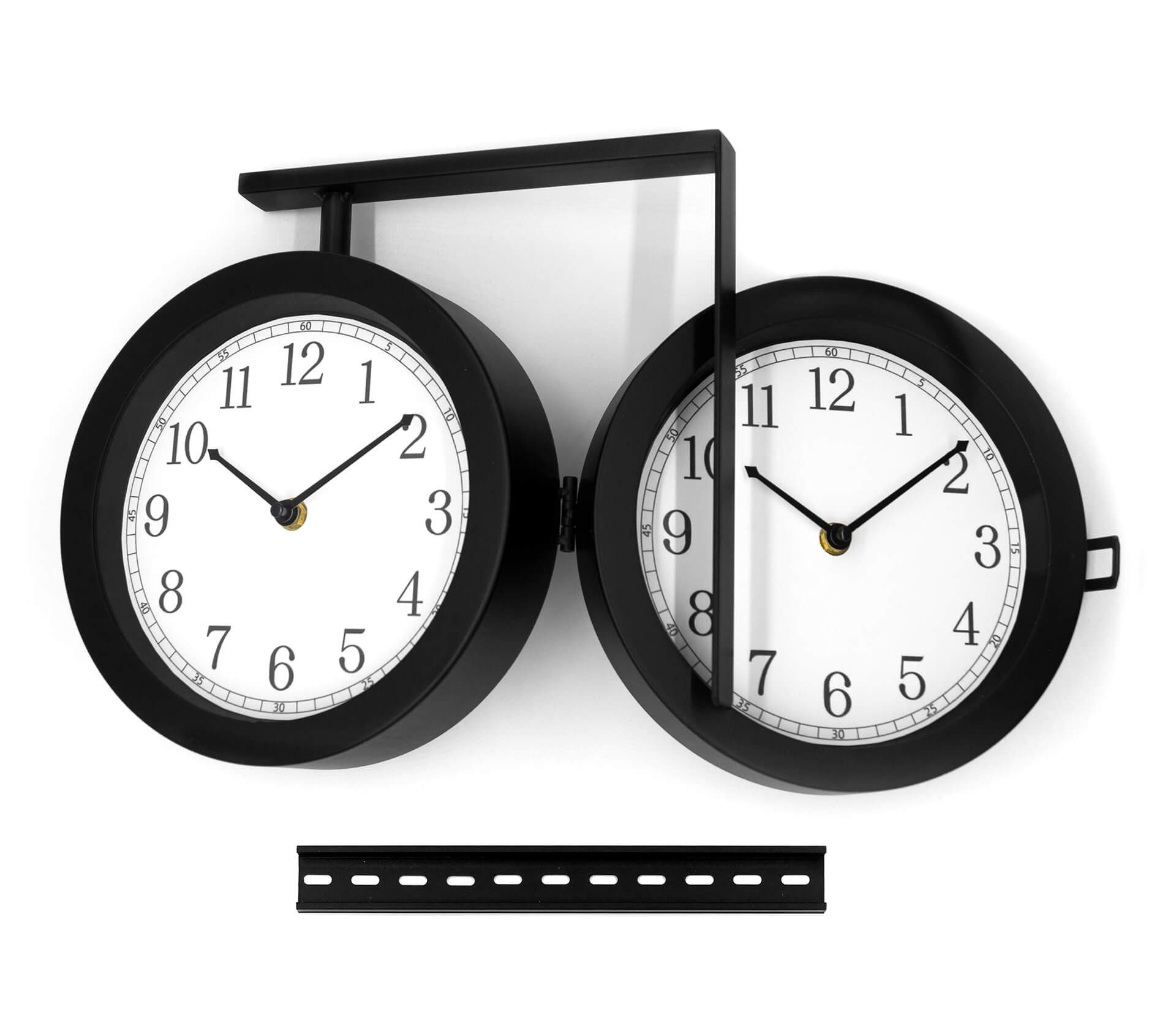 K&L Wall Art Wanduhr hängende Bahnhofsuhr Doppelseitig Vintage Doppeluhr an günstig online kaufen