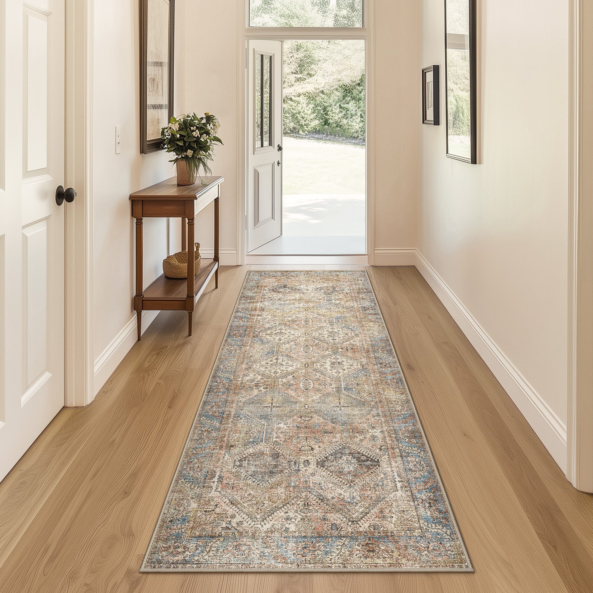 GENIMO Teppich Maschinenwaschbar, Kurzflor Antirutsch Teppich für Wohnzimmer, Küche, rechteckig, 240×300cm, orange