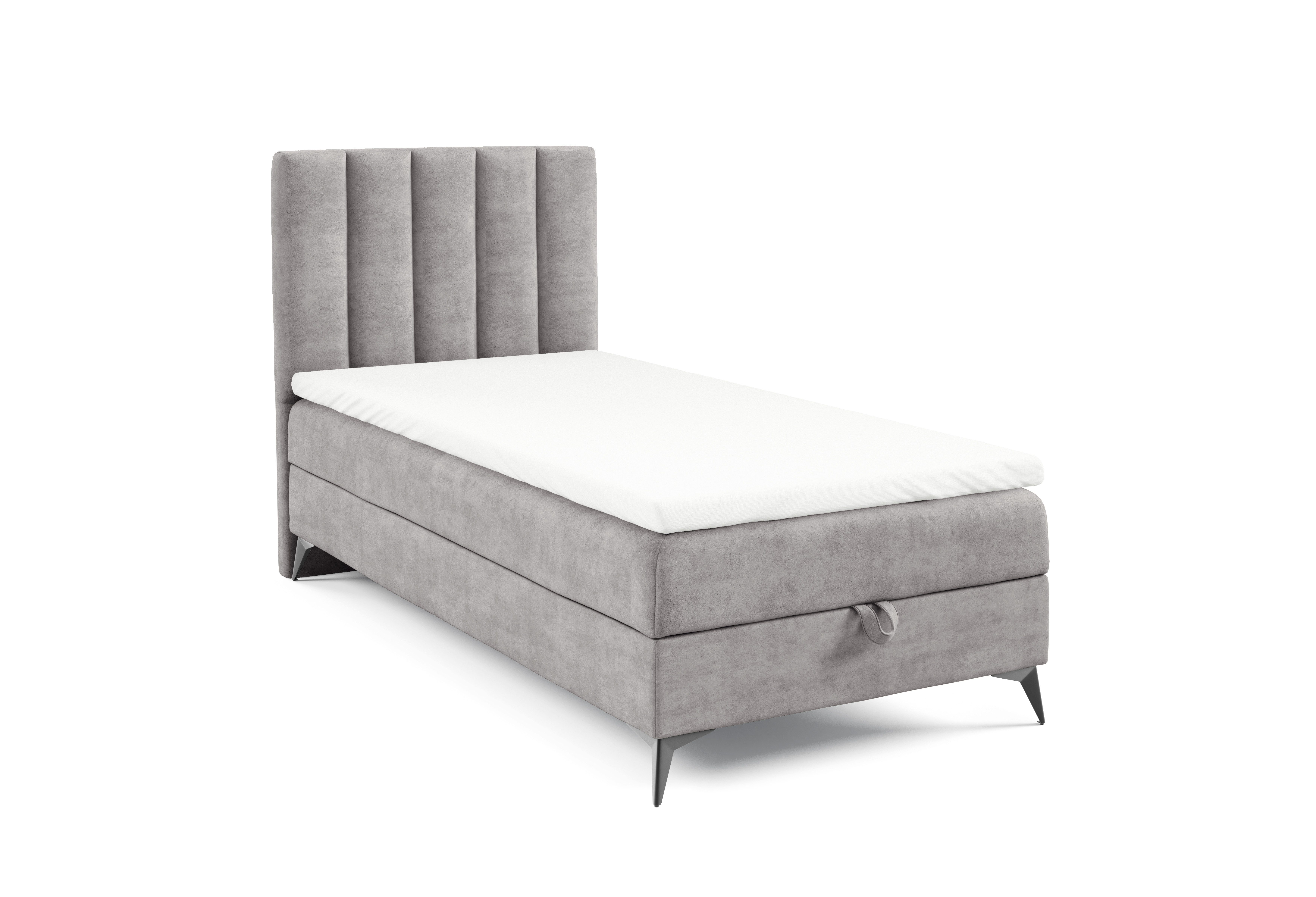Best for Home Boxspringbett K10 Single SLIM mit Bettkasten & Bonellfederkernmatratze, Topper H3 (Einzelbett, Polsterbett, Kinderbett, Juniorbett, Hotelbett, 70x200 80x200 90x200 100x200 cm), mit oder ohne Topper, Flexible Liefermöglichkeiten, Handwerksqualität