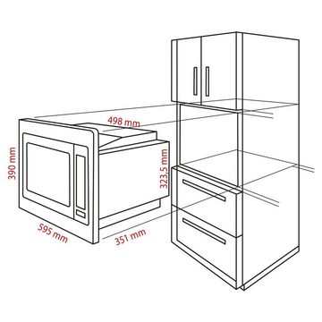 BOMANN Einbau-Mikrowelle MWG 3001 H EB, 3in1 Einbau-Mikrowelle mit Grill und Heißluft