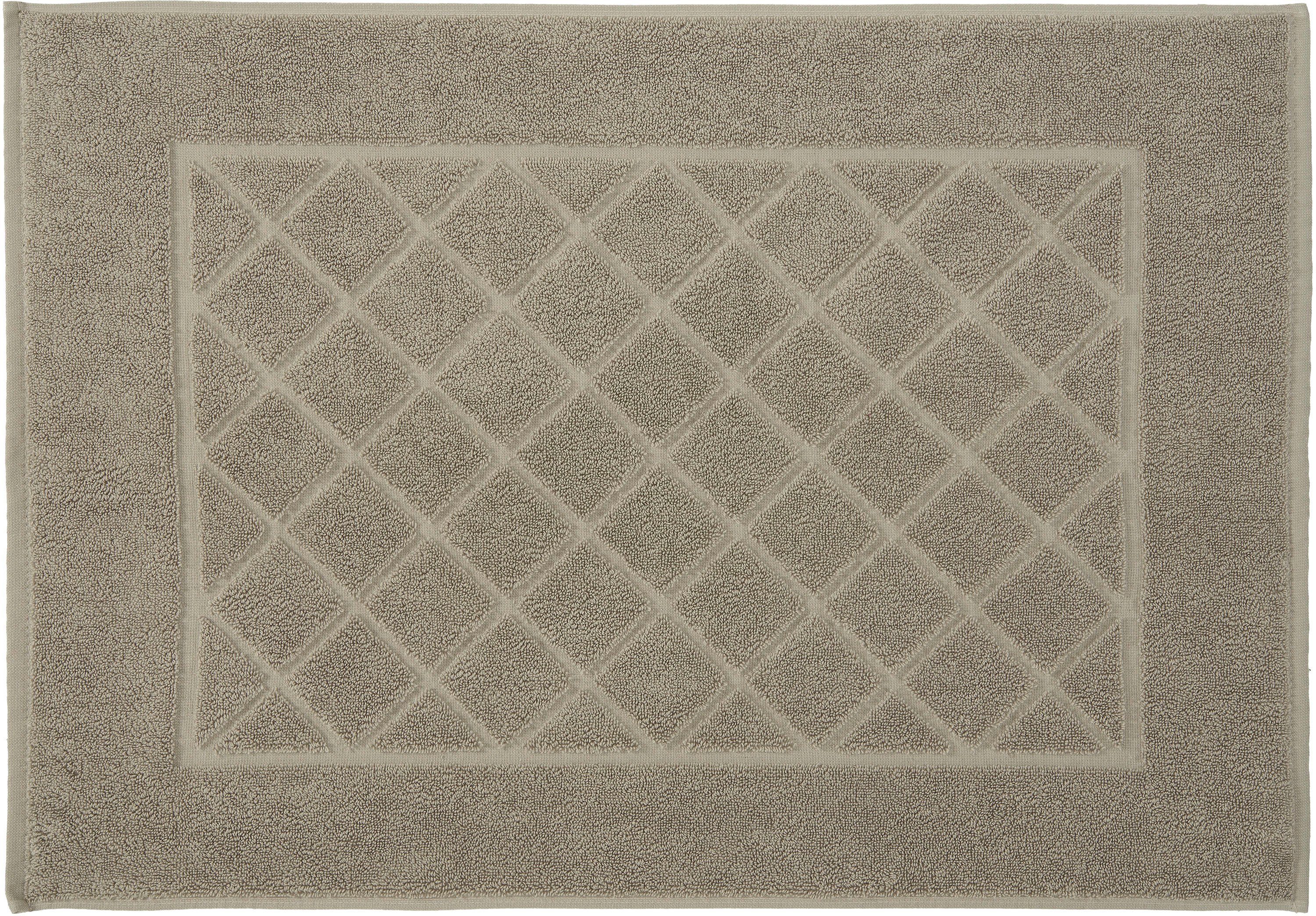 Kleine Wolke Badematte Bridge, Höhe 70 mm, beidseitig nutzbar, fußbodenheizungsgeeignet, Baumwolle, rechteckig, Badteppich, Frottier-Qualität, Uni Farben, Karo Muster