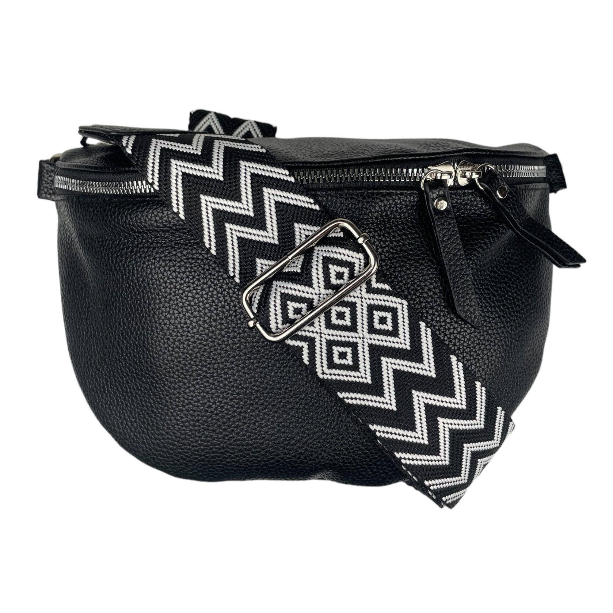 Taschen4life Umhängetasche moderne Bauchtasche Brusttasche Gürteltasche, CrossBody Bag, Bodybag Schultertasche, breiter Muster Stoffgurt/Umhängeband