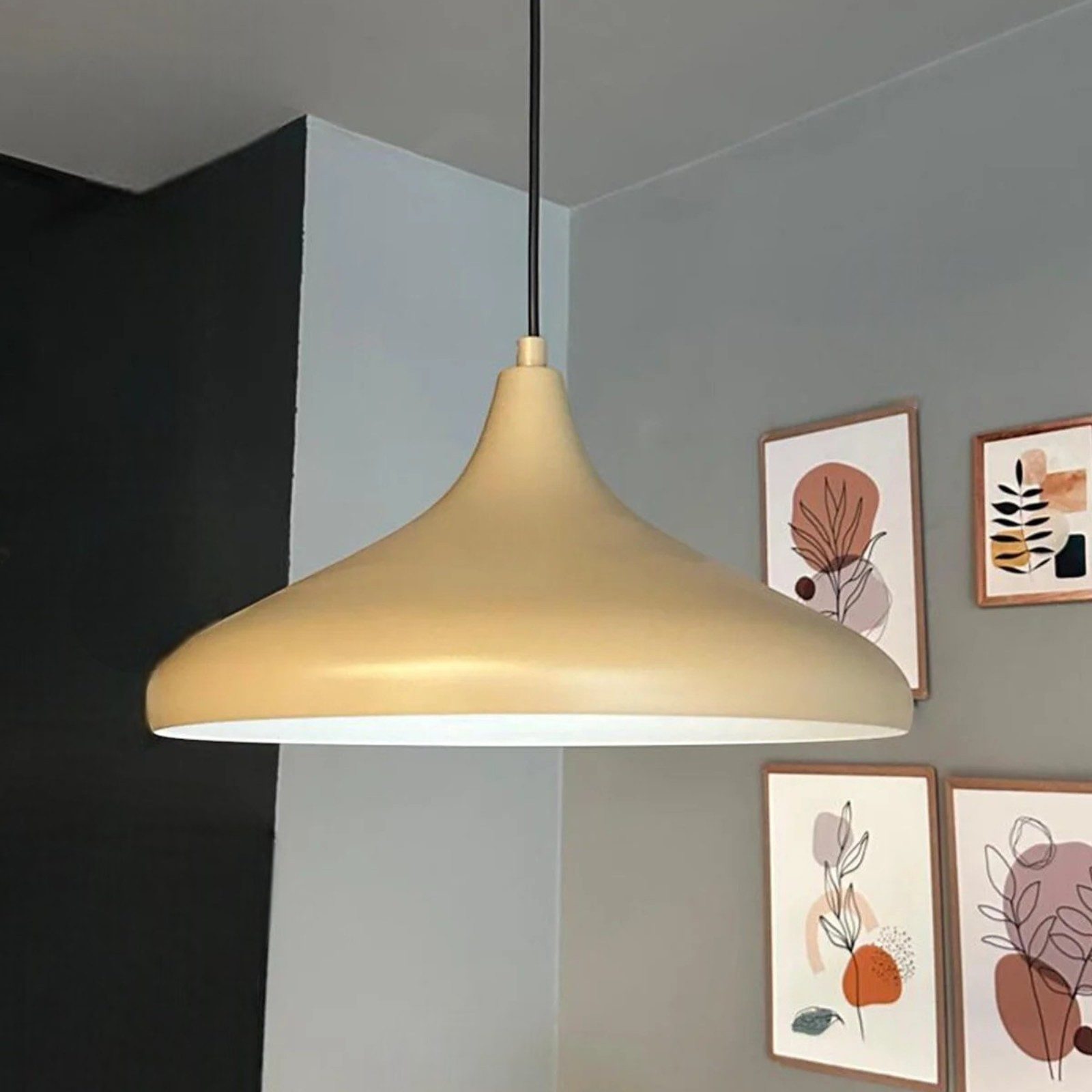 Bamyum Pendelleuchte Bamyum Pendelleuchte Durchmesser 35 cm E27 Metall Moderne Lampe, ohne Leuchtmittel