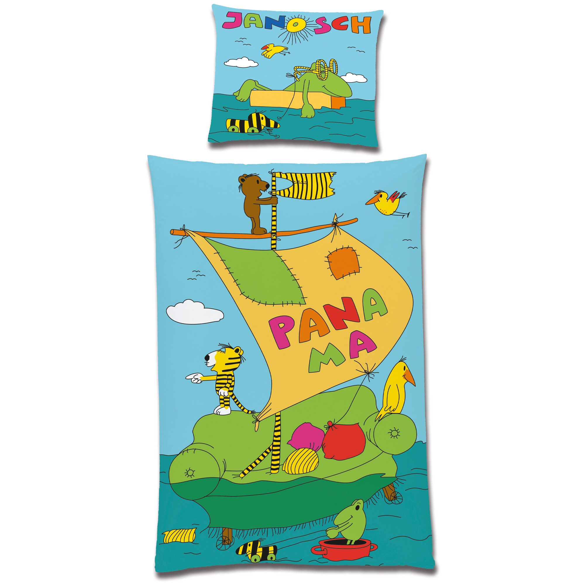 BERONAGE Kinderbettwäsche Janosch Panama Bettwäsche Linon / Renforcé Bettbe günstig online kaufen