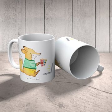 Mr. & Mrs. Panda Tasse Mediengestalter Herz - Weiß - Geschenk, Teetasse, Büro Tasse, Designe, Keramik, Langlebige Designs