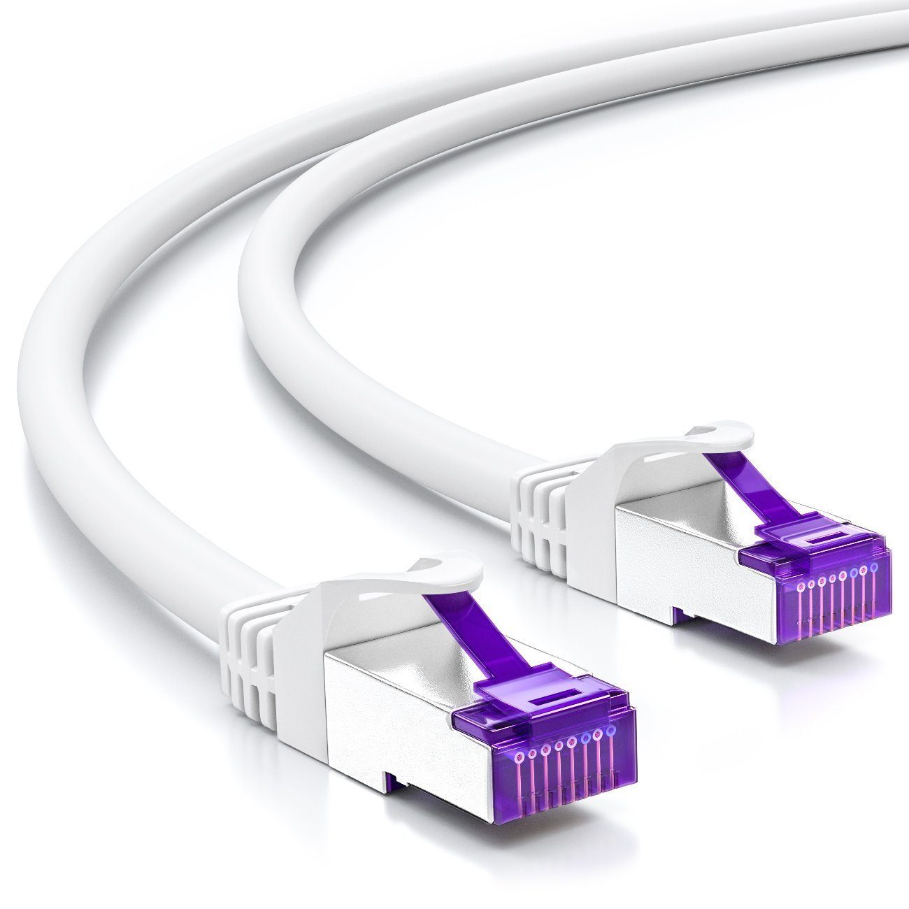 deleyCON deleyCON 5m RJ45 Patchkabel SFTP PiMF Netzwerkkabel mit CAT7 Rohkabel LAN-Kabel