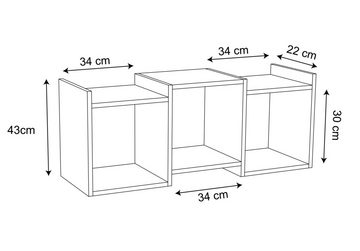VCM Wandregal Holz Wandregal Wandboard Hängeregal Board Trilas, 1-tlg.