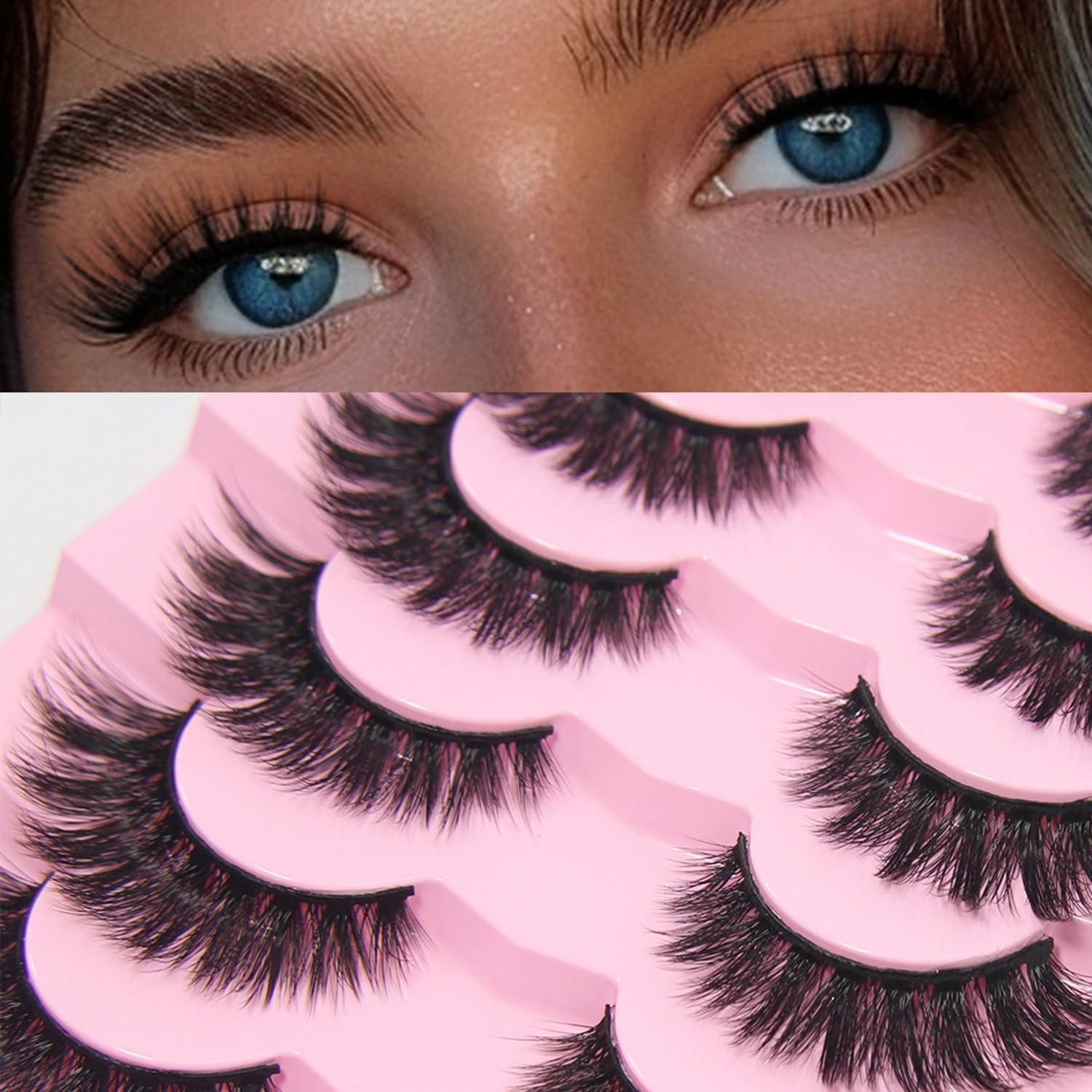 LuxusKollektion Bandwimpern Wimpern 3D Künstlich Naturlich 7 Paar