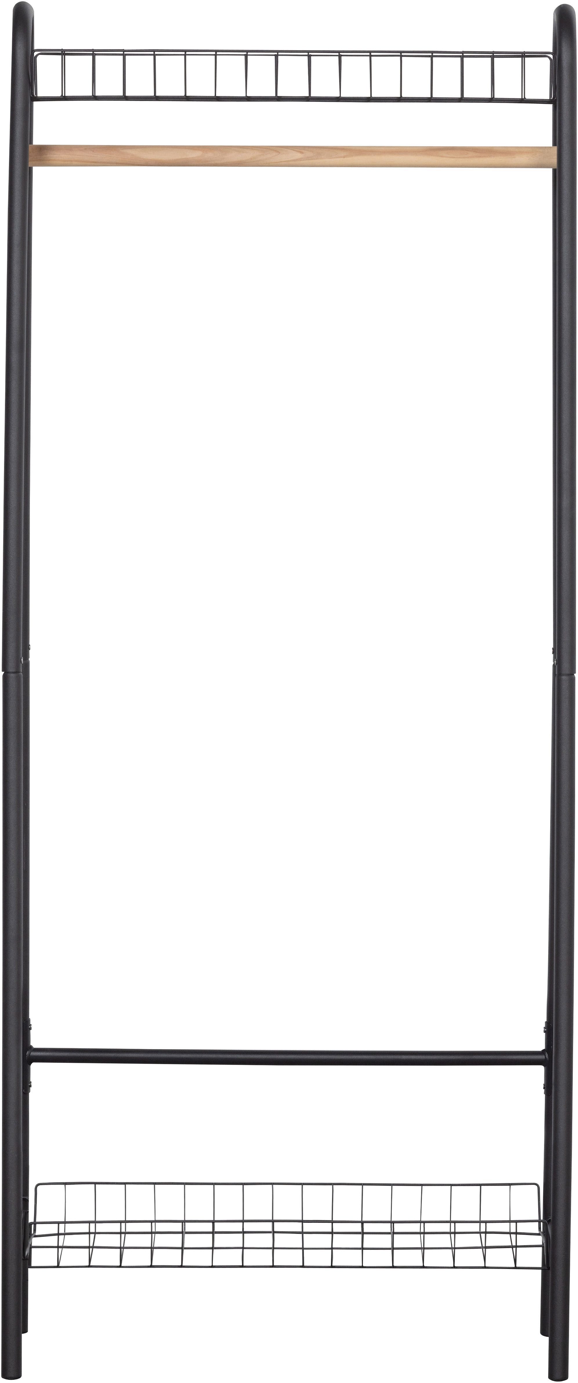 WOOOD Garderobenständer Jovi Metall und Holzkleiderstange B 70 x T 41 x H 167 cm, Tragkraft 10 kg, Pfleiglicht, einfach zu montieren