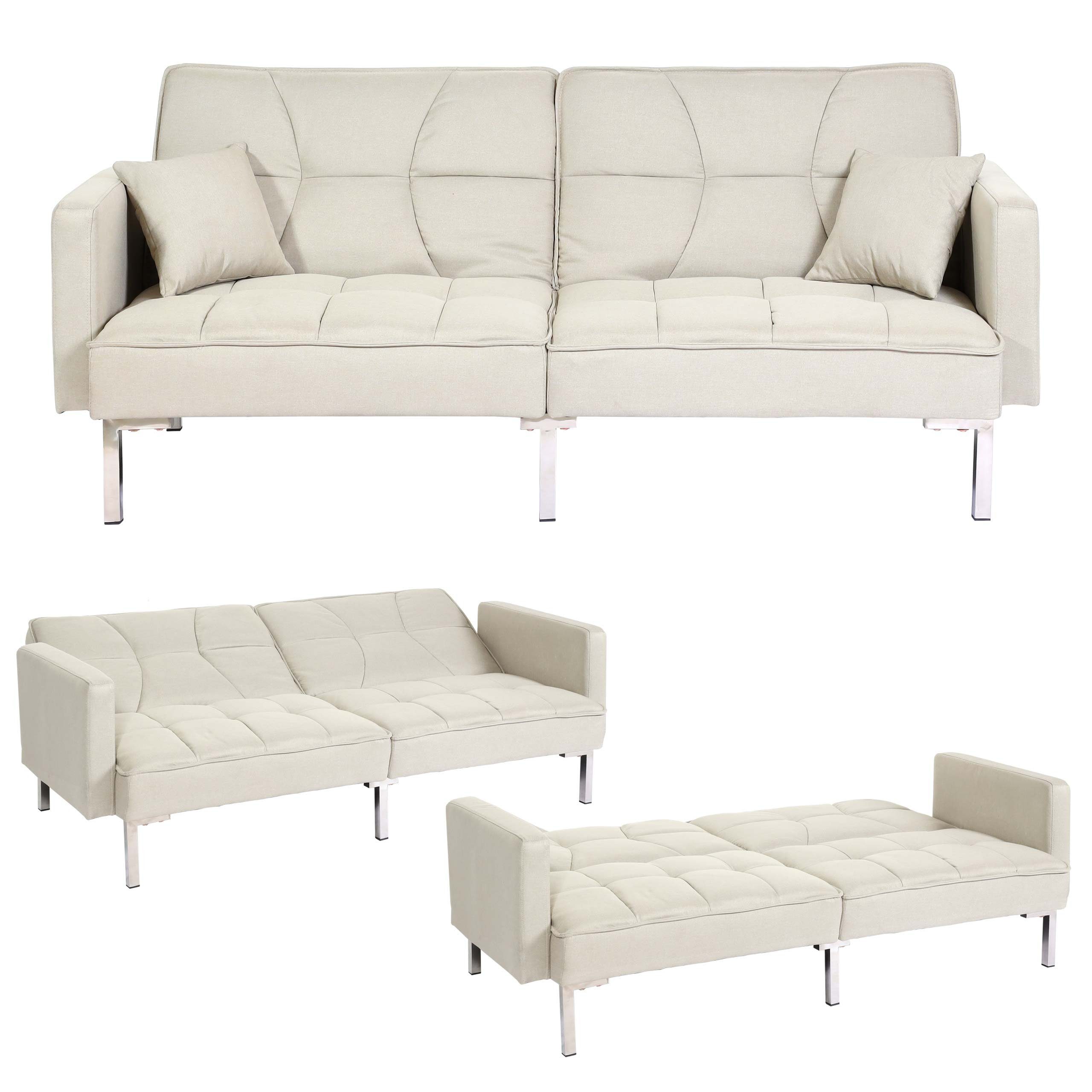 Dekorative kg | creme-beige Maximale Inklusive 250 Kissen MCW-K65, MCW Schlafsofa Belastbarkeit: Ziernaht, 2 beige