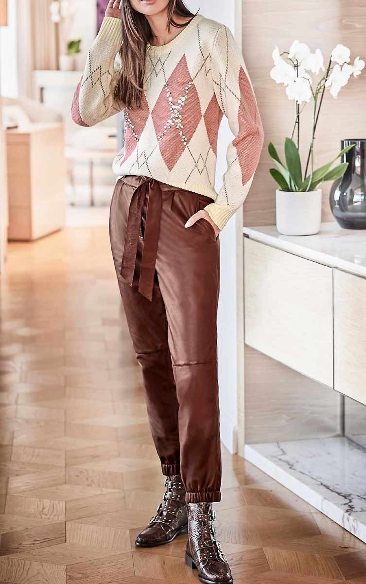 Leder-Bindegürtel Rick Bundfalten (mit raffinierten Lederhose • Cardona mit und heine Paperbag-Style • by heine Gürtel)