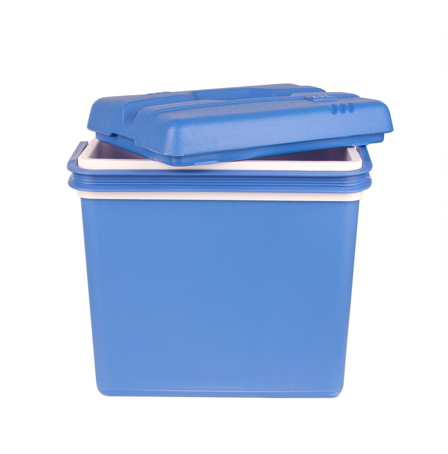 BigDean Kühlbox Kühlbox 24 Liter blau/weiß inkl. 6 Kühlakkus, 24 l, 24L Kühlbox, bis zu 11 stunden Kühlung, Inklusive Akkus