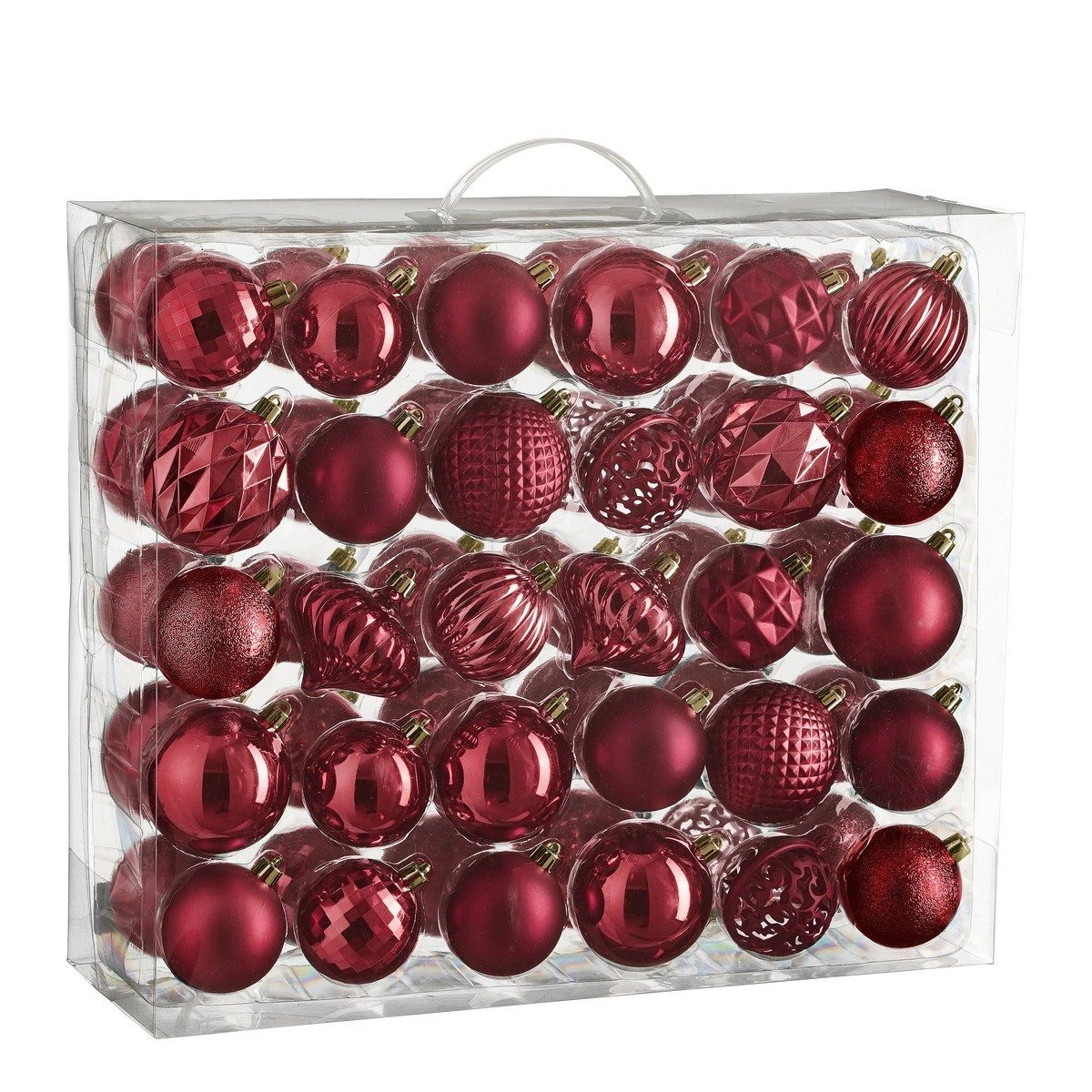 Mica Decorations Weihnachtsbaumkugel Mica Decorations Baum Dekoration bruchfest d.rot 60 Stueck - d7cm
