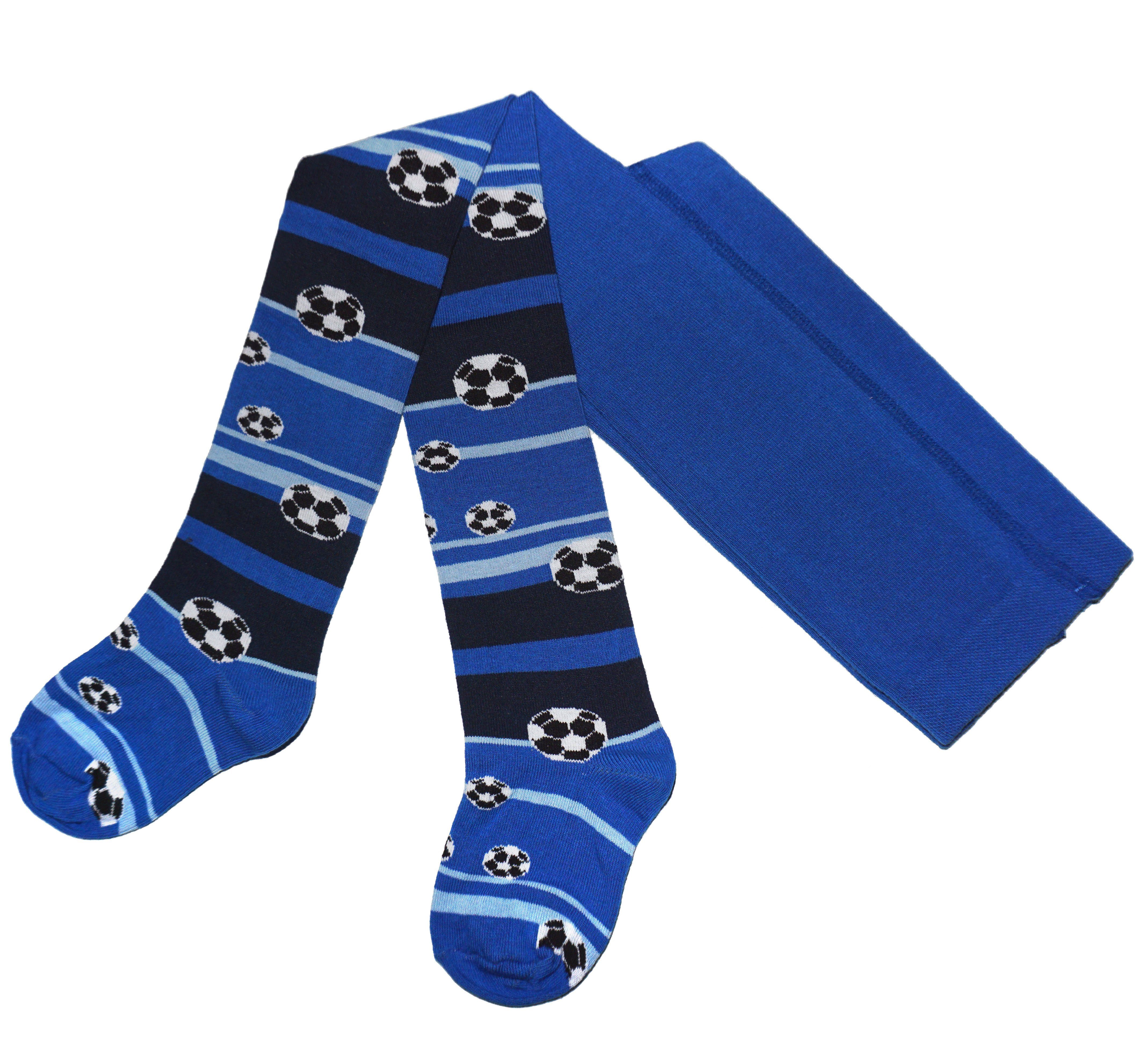 Strickstrumpfhose Kinderstrumpfhosen für Jungs >>Fußball<< aus Baumwolle