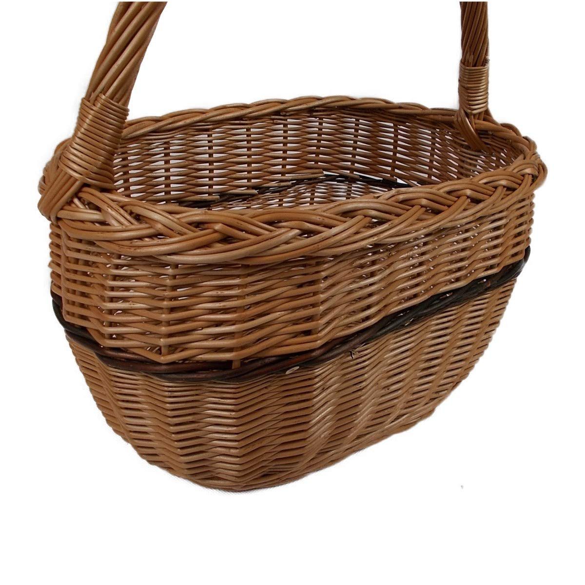 natuleo by pokuc Flaschenkorb Einkaufskorb/Autokorb aus Weide Braun Oval 42x28x43 cm