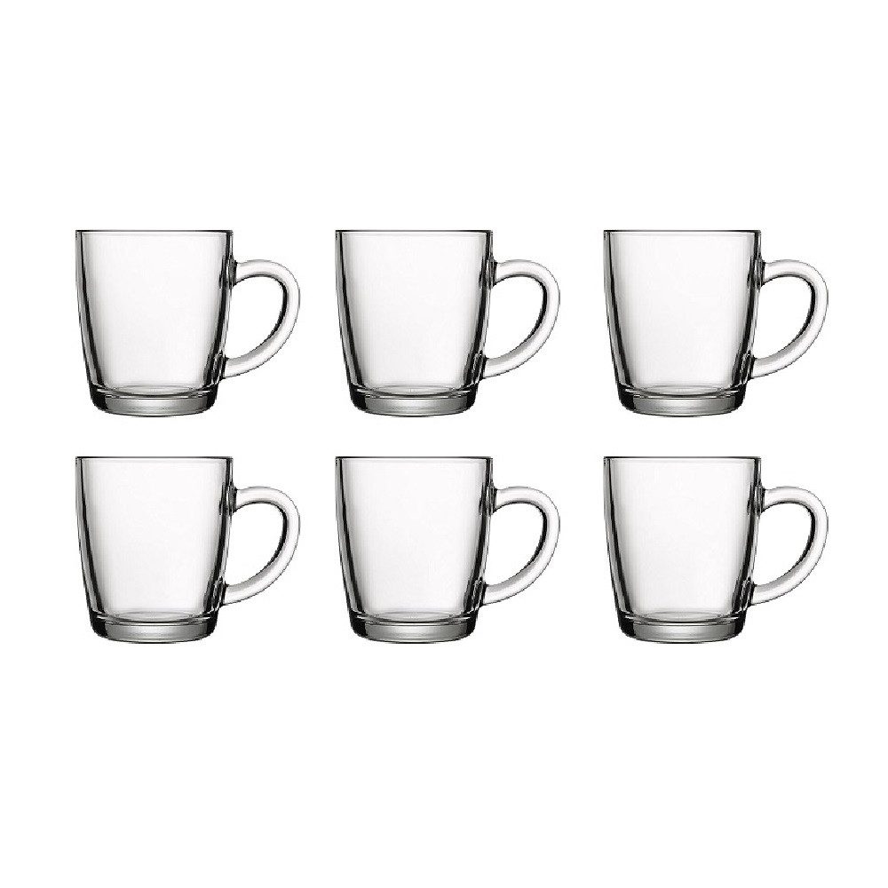 Pasabahce Becher Pasabahce Basic Henkeltasse 350 ml 6er Set, Glas