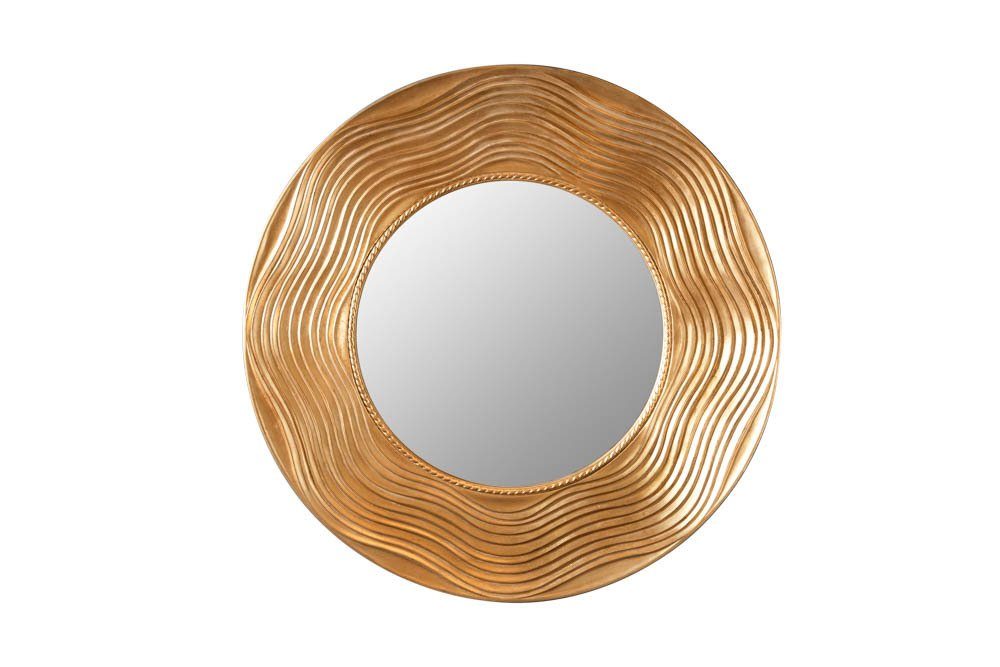 Massivholz 100cm aus Wandspiegel riess-ambiente (1-St), gold Rahmen CIRCLE