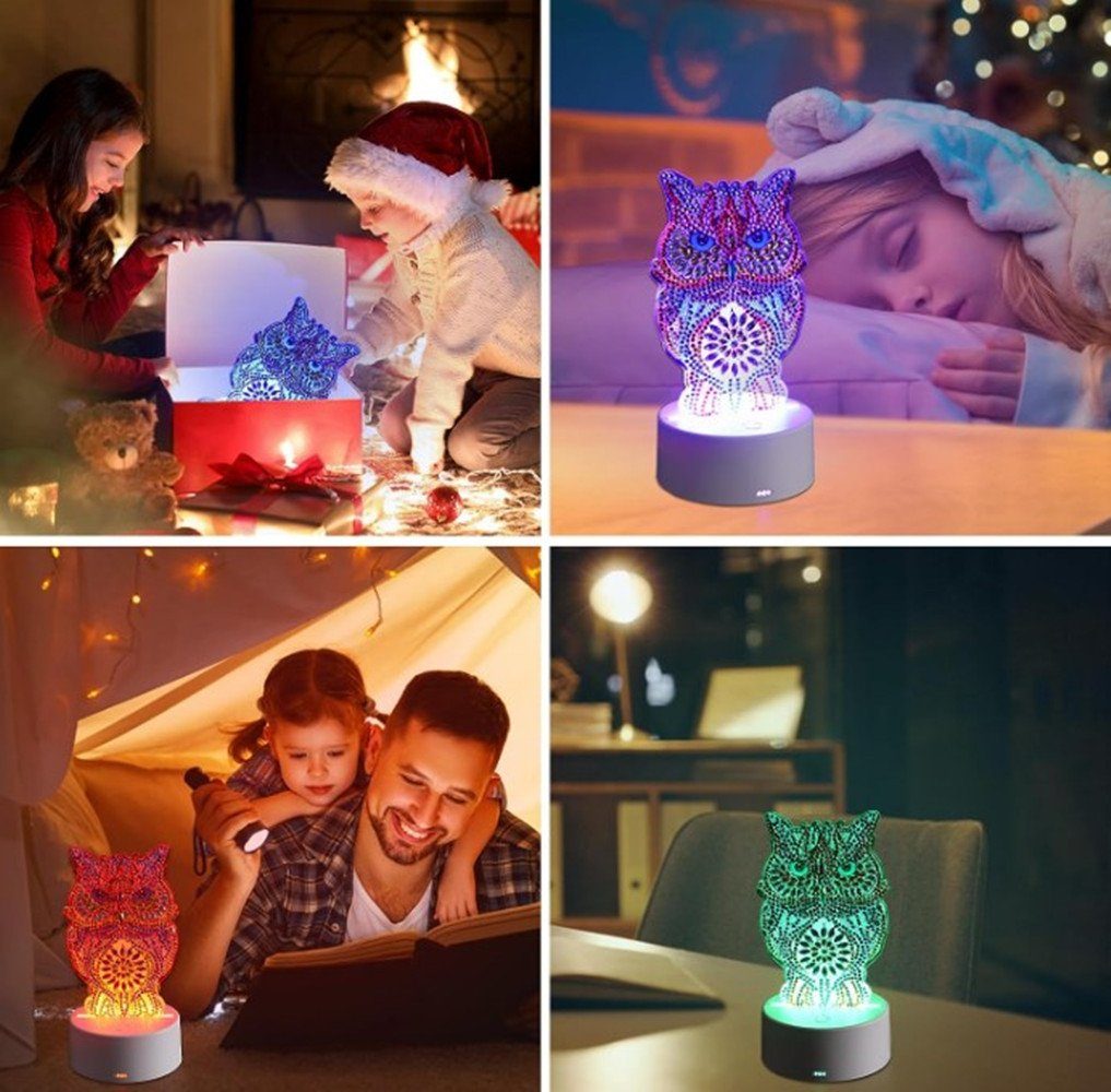 XDOVET Kreativset Geschenk Mädchen Basteln Jahre,Diamond Deko Geschenke LED, Spielzeug Painting Bastelset Lampe mit für Nachtlicht Kreativ, Kinder 5-12