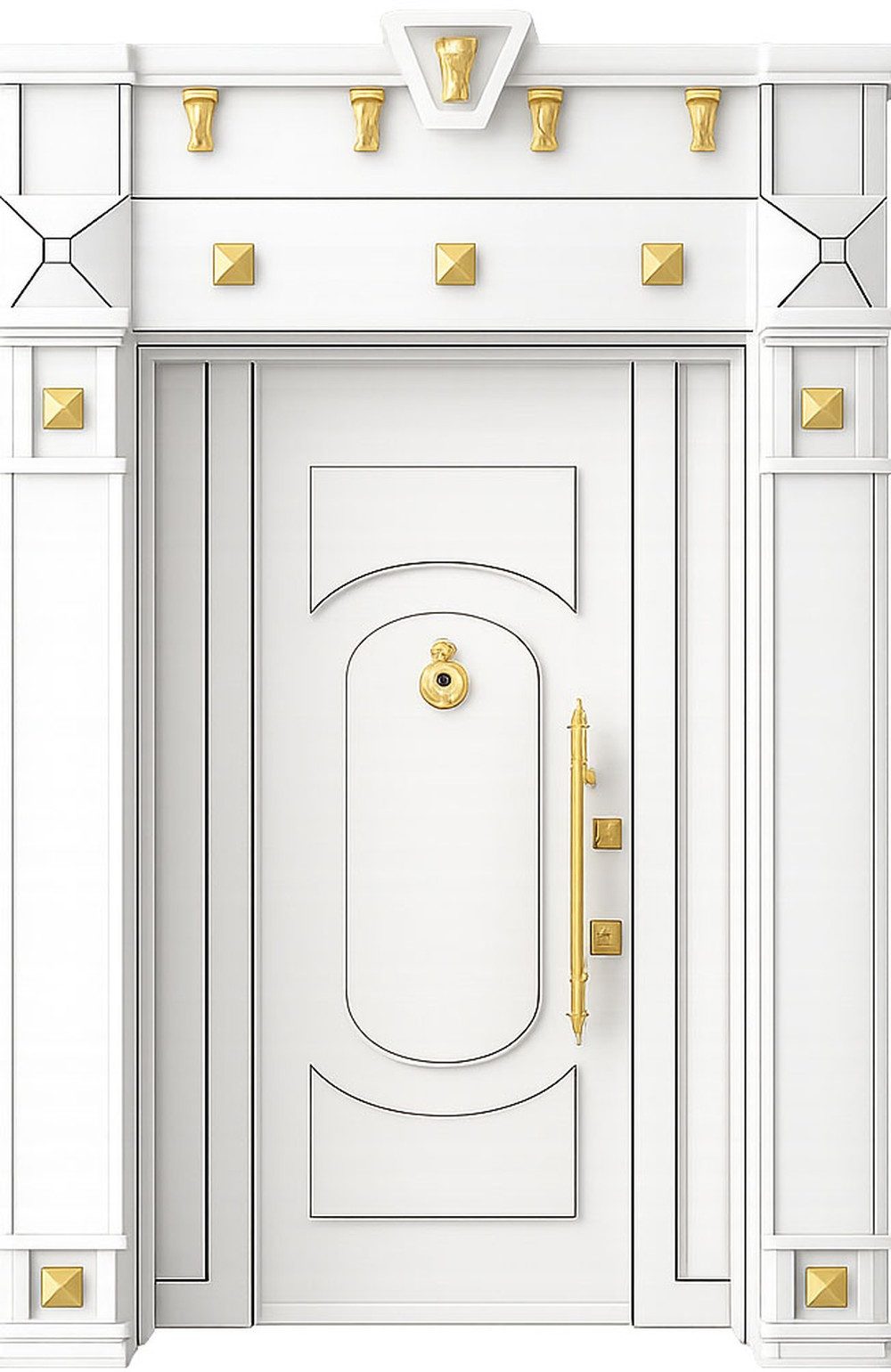 JVmoebel Haustür Exklusive Weiße Eingangstür Stilvolle Wohnungstüren Stahtüren, Made in Europa