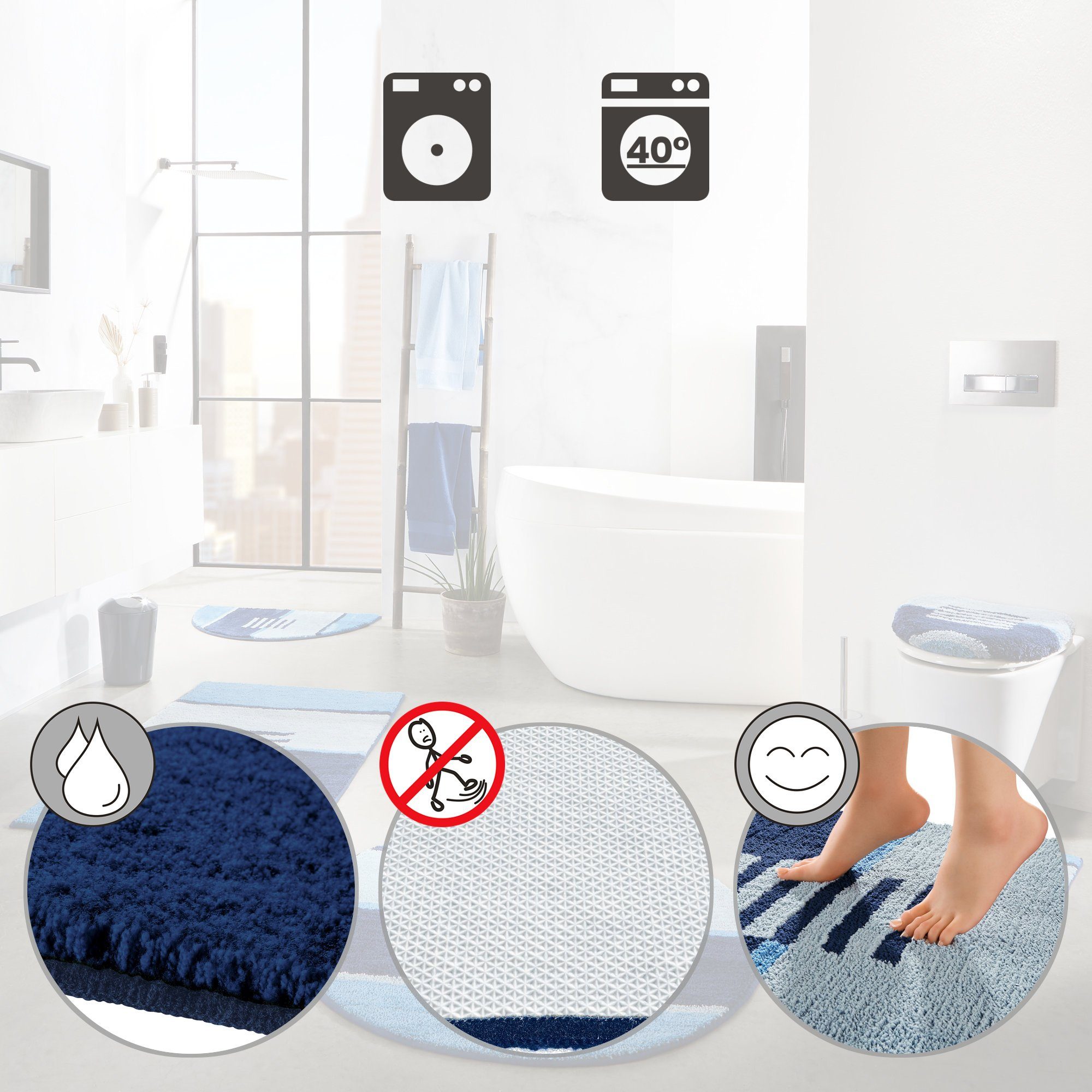 REDBEST Badematte WC-Umrandung "Houston", Höhe 20 günstig online kaufen