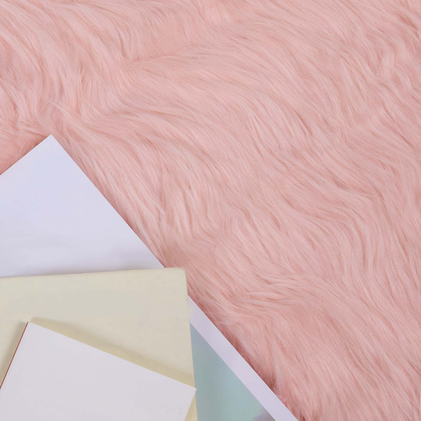 vidaXL Teppich Kunstschaffell Teppich Tafalla Rosa 50 x 80 cm Polyester, Un günstig online kaufen