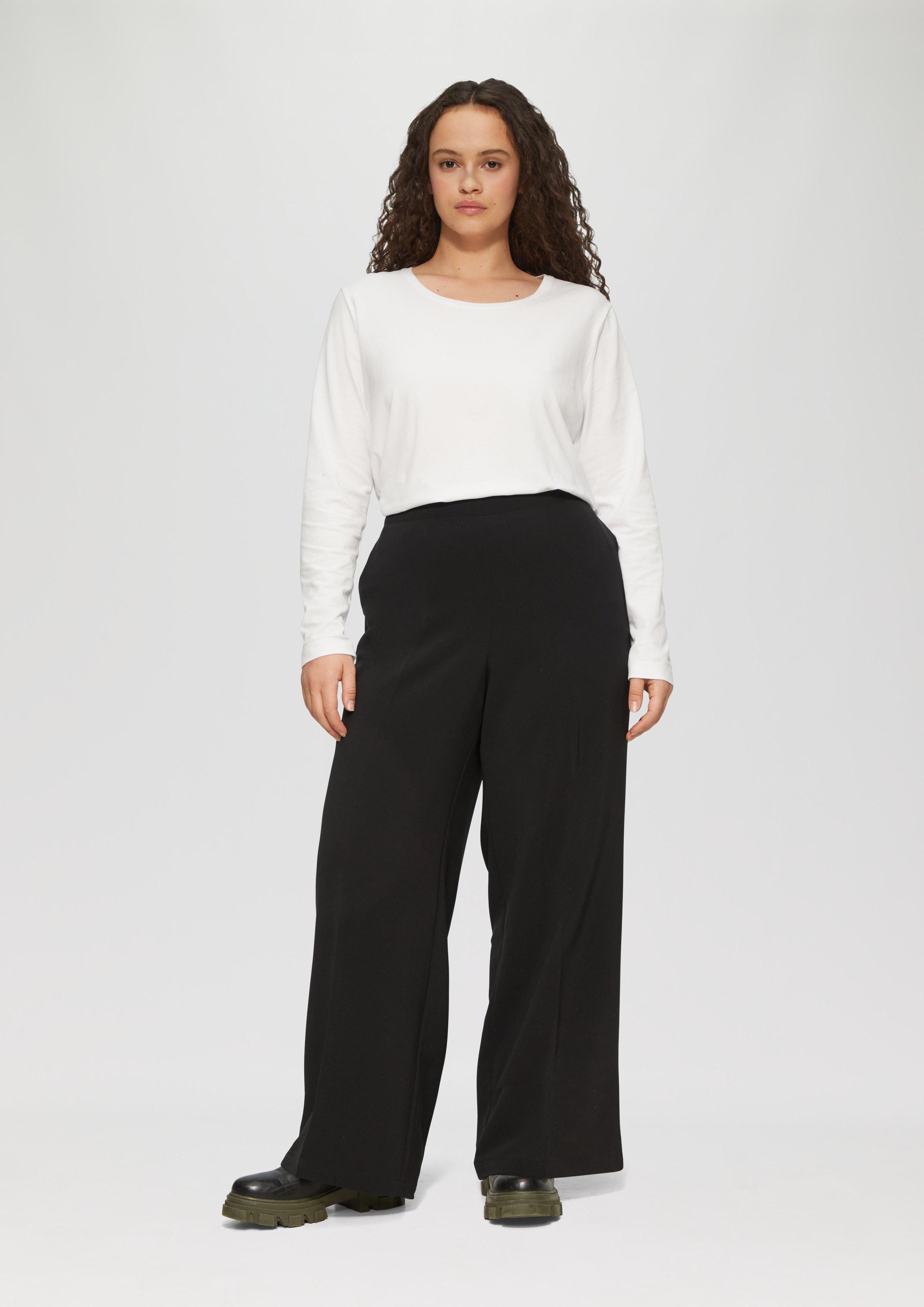 s.Oliver Stoffhose Wide-Leg-Hose mit elastischem Bund günstig online kaufen
