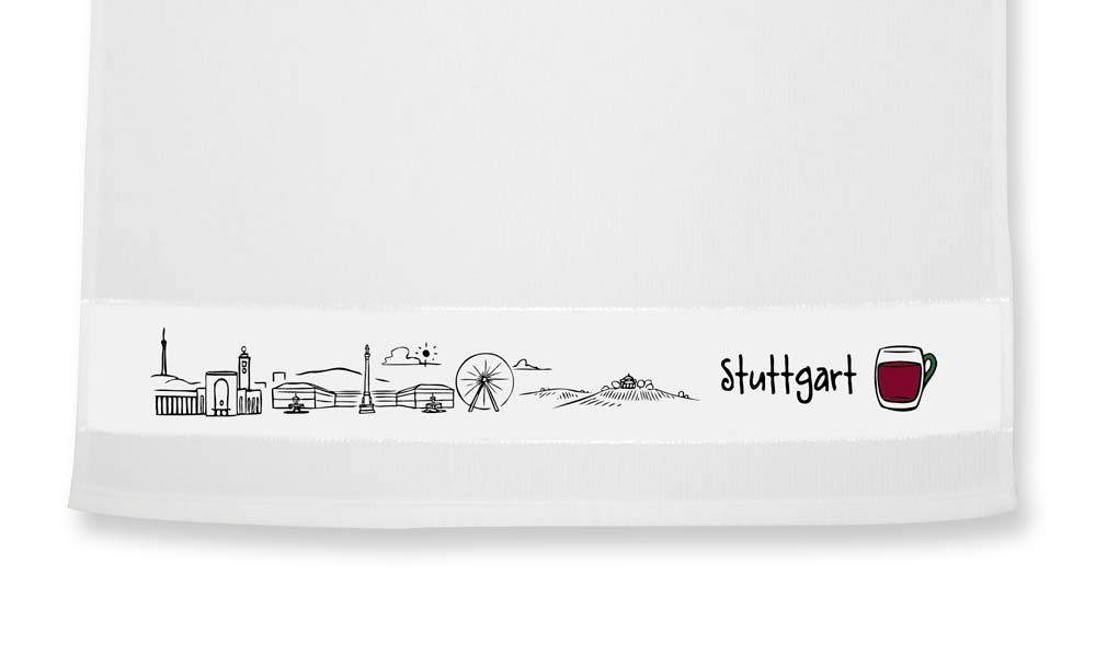 Stadtmeister Geschirrtuch die Stuttgart Skyline