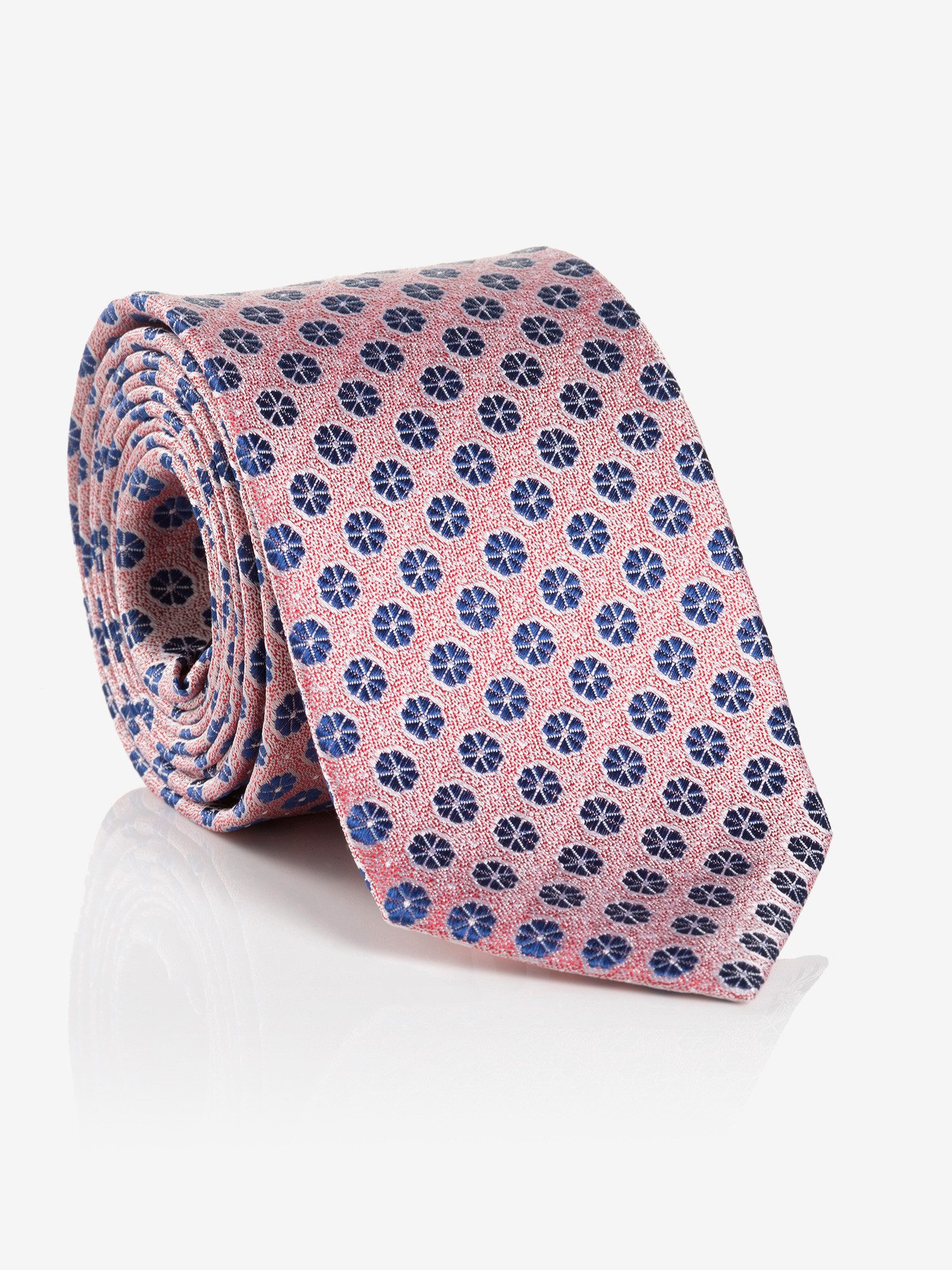 MONTI Krawatte (1-St) aus reiner Seide, mit blauen Ornamenten, 6,5 cm breit günstig online kaufen