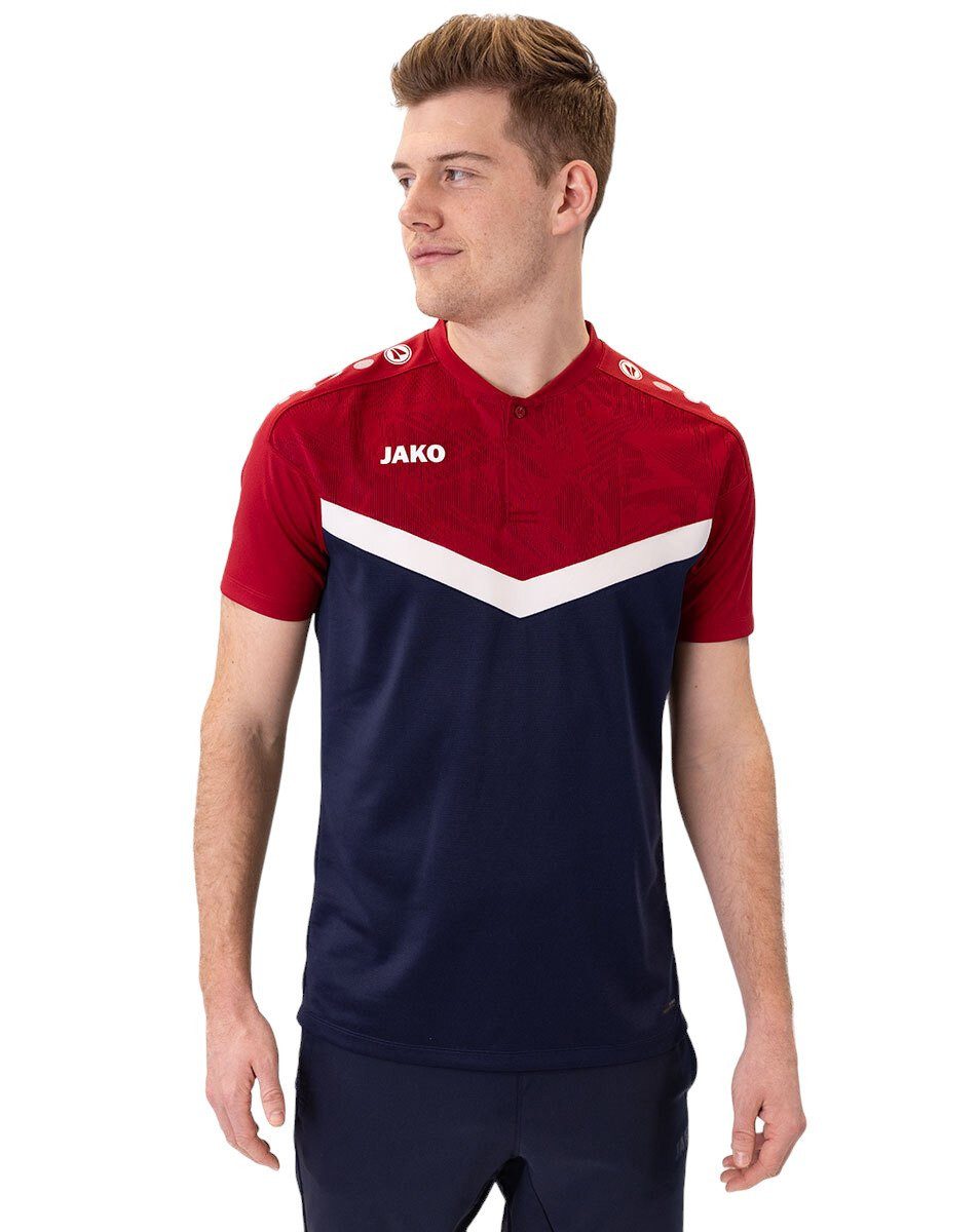 Poloshirt Iconic (Polyester-Micro-Mesh) marineblau/rot Herren
