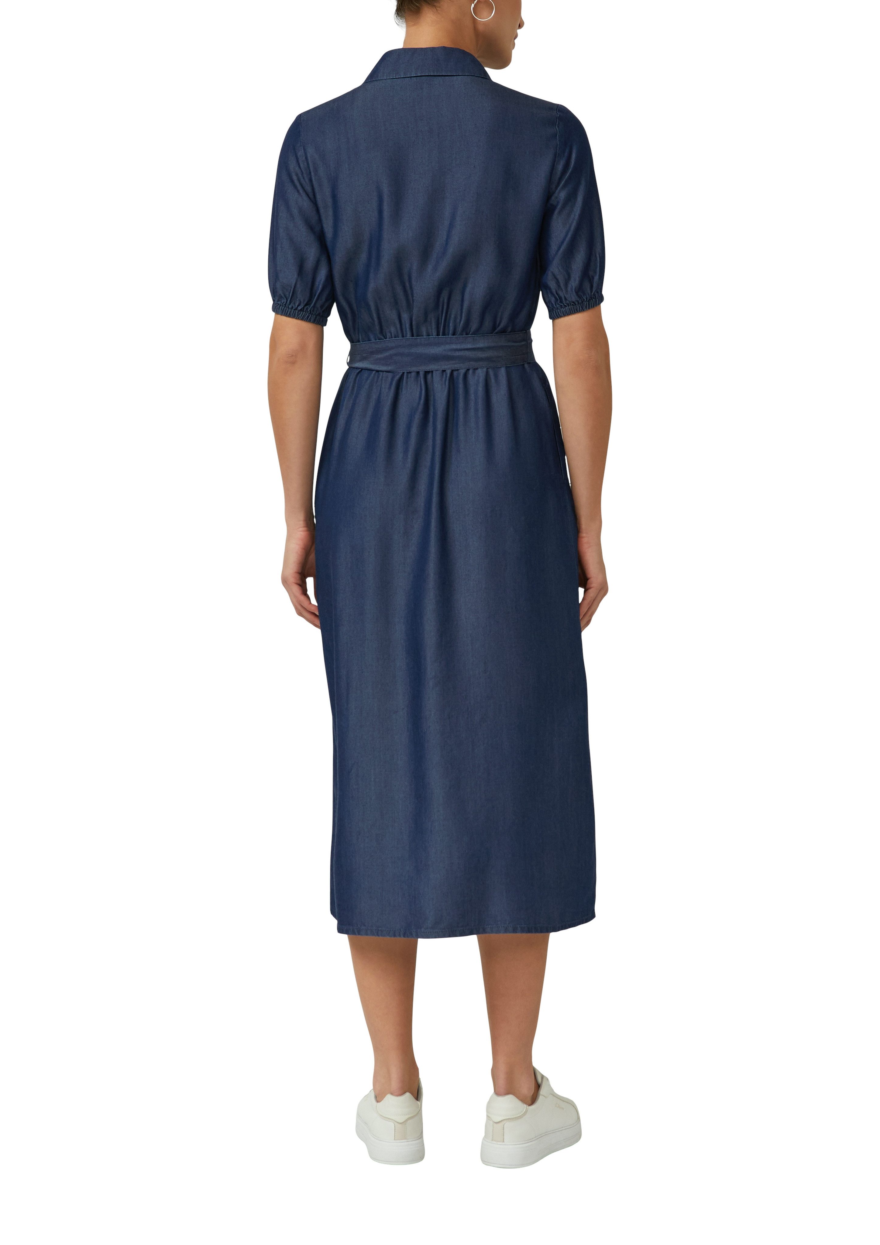 s.Oliver BLACK LABEL Hemdblusenkleid mit Bindegürtel