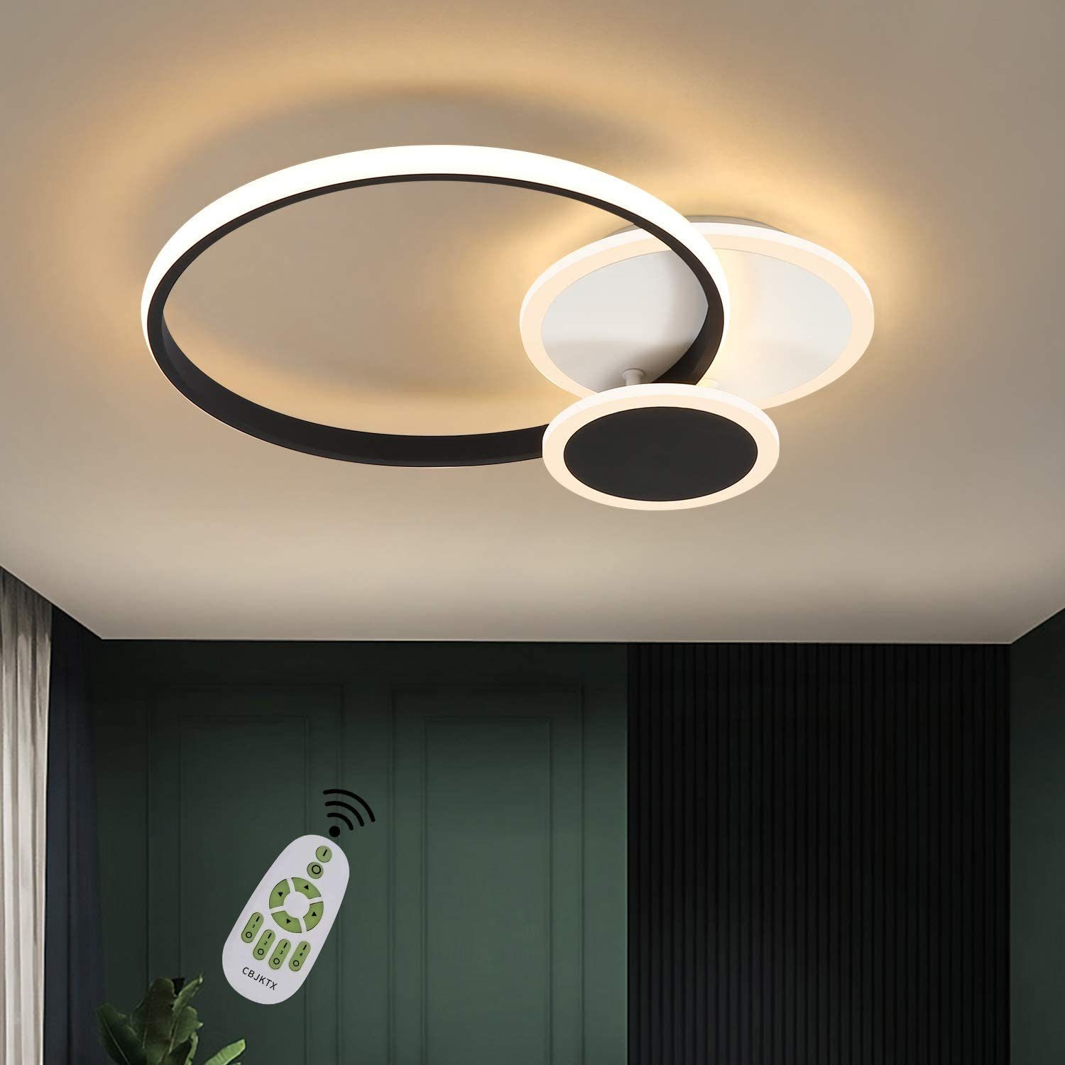 ZMH LED Deckenleuchte 39W Ring Design Fernbedienung Ess- Schlaf- Wohnzimmer Büro Flur, Dimmfunktion, LED fest integriert