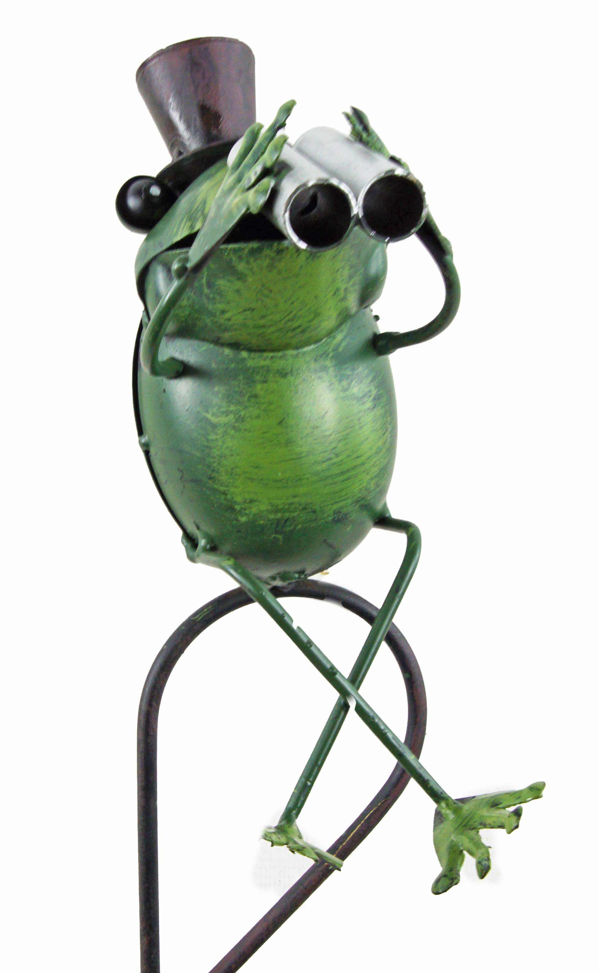 Posiwio Regenmesser Frosch mit Fernglas Regenmesser