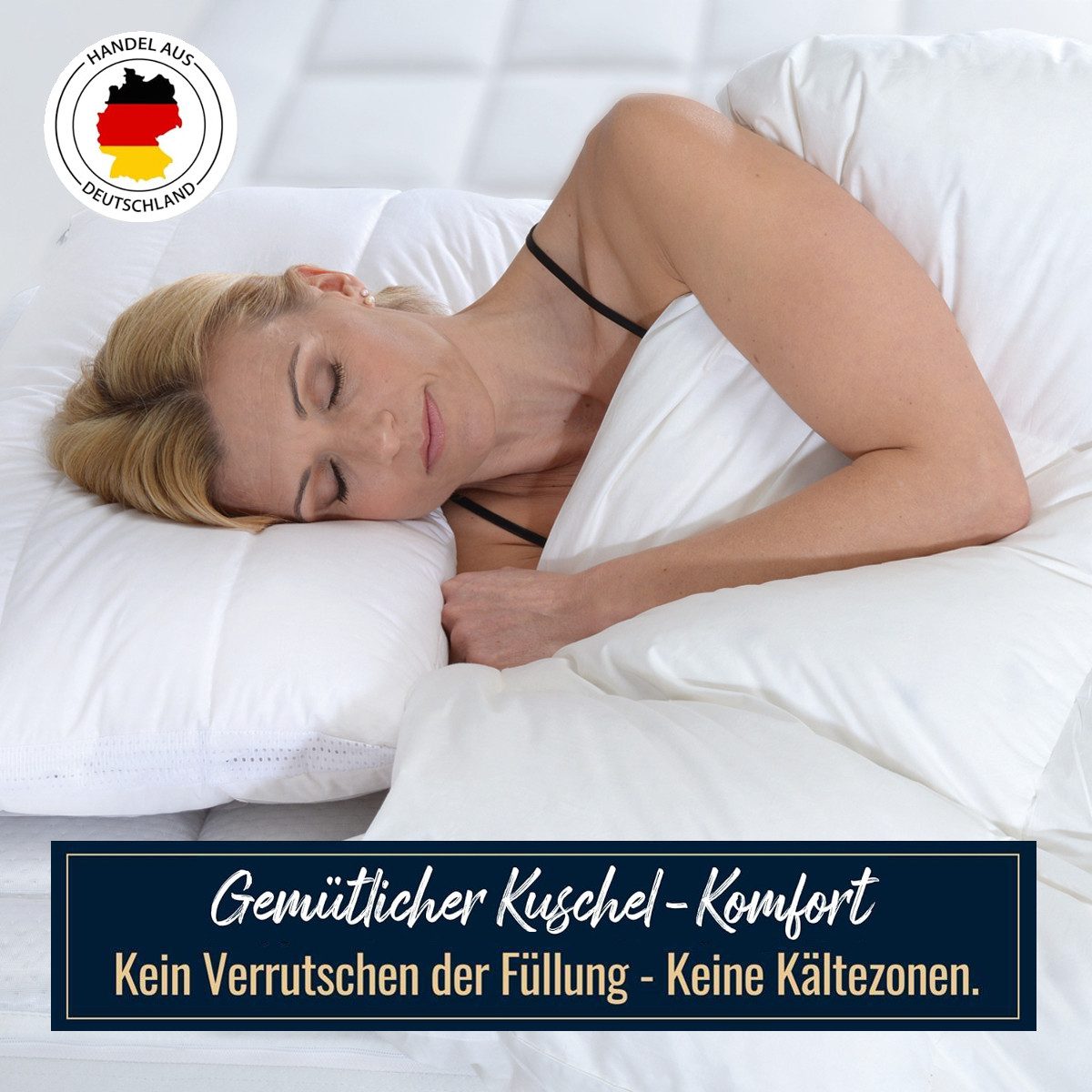 SPESSARTTRAUM Daunenbettdecke Polarwarm Hochsteg Daunendecke 100% neue Daunen Klasse1 1040g 135x200, Füllung: 100% neue weiße Daunen Klasse1, Bezug: 100% Baumwolle, Allergikergeeignet