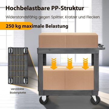 COSTWAY Werkstattwagen, 2 Etagen, max. Traglast:250,00 kg, mit Griff