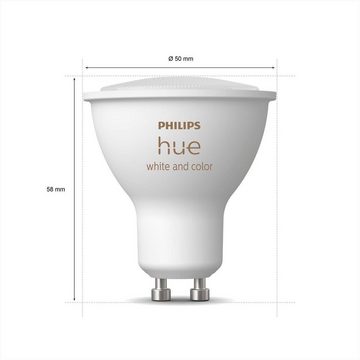 Philips Hue LED-Leuchtmittel GU10 LED Leuchtmittel Dreierpack 230lm, GU10, Farbwechsler