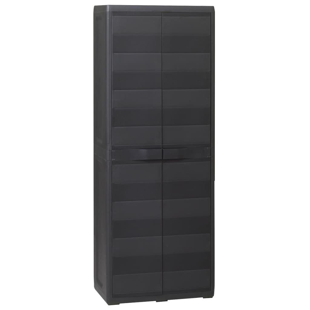 vidaXL Garten-Geräteschrank Schwarz - 65 x 38 x 171 cm Gartenschrank mit 3 Regalen Schwarz