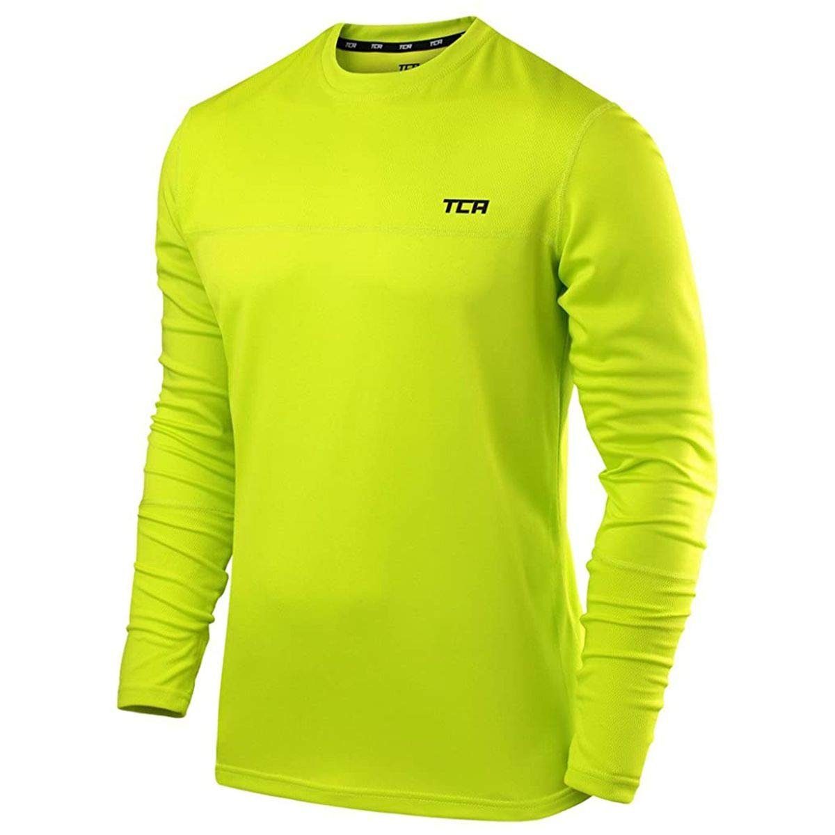 TCA Langarmshirt TCA Herren Langarm Laufshirt - Licht Grün