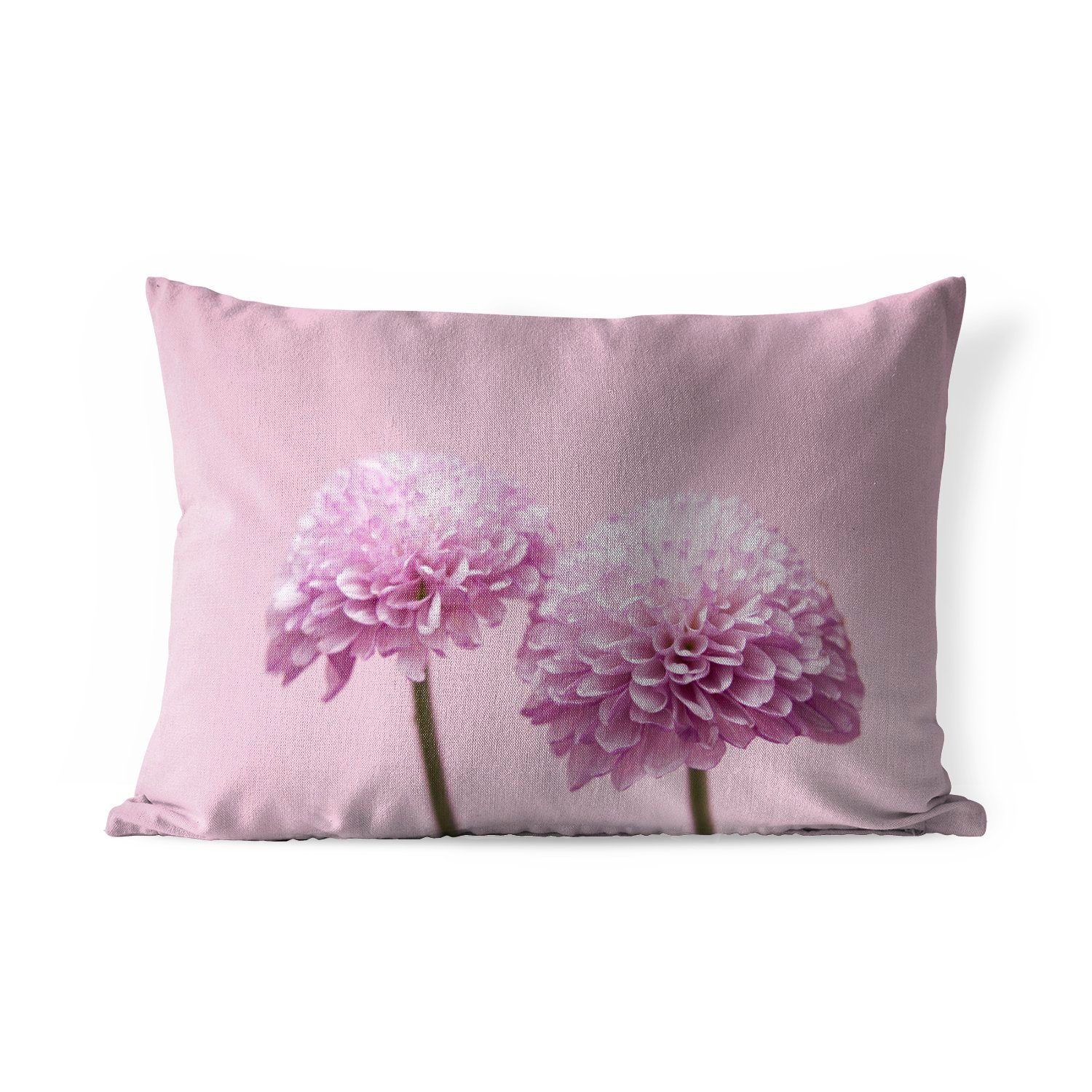 MuchoWow Dekokissen Zwei rosa Chrysanthemen, Outdoor-Dekorationskissen, Polyester, Dekokissenbezug, Kissenhülle